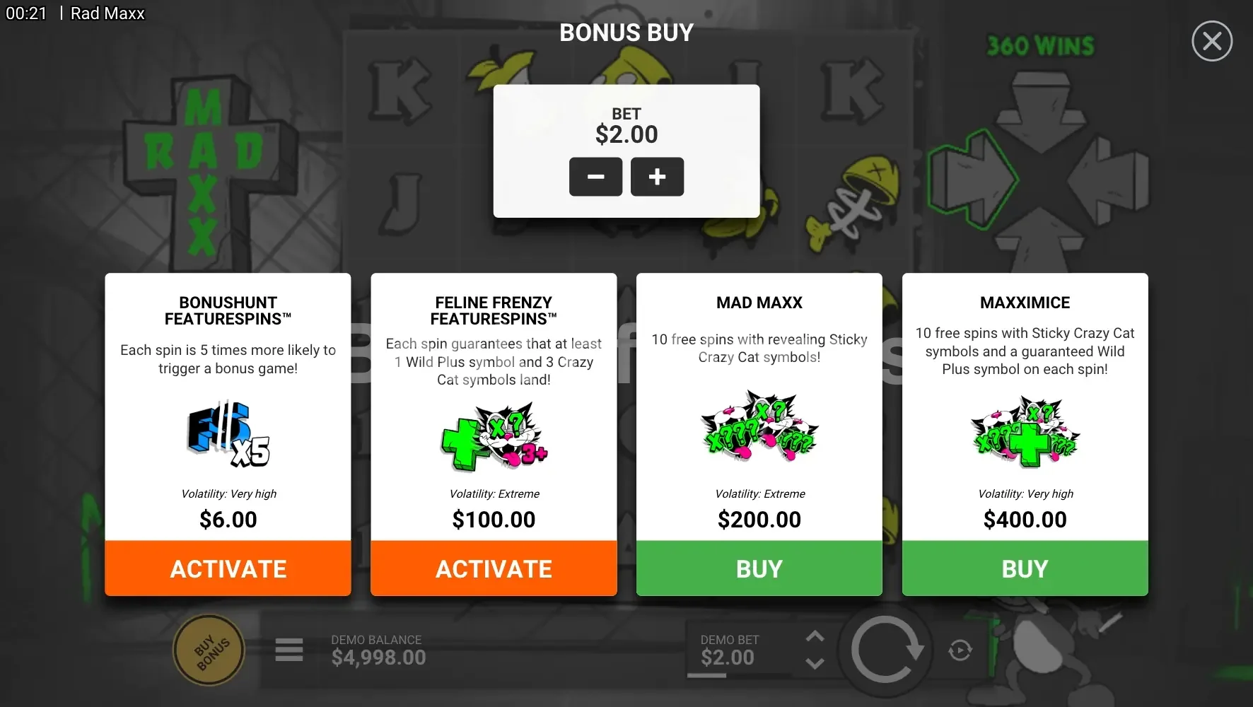 Bonus buy Rad Maxx