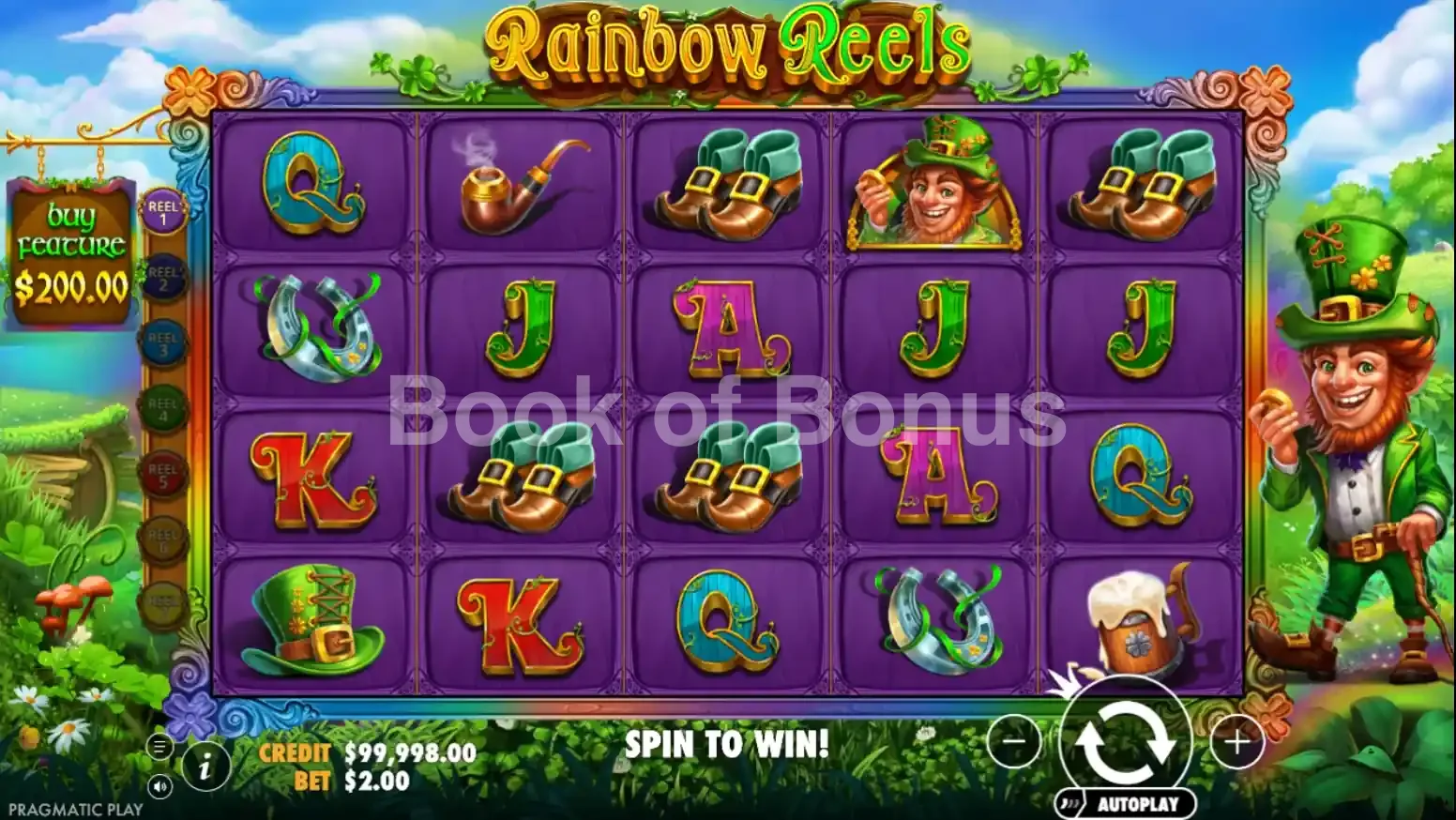 Rainbow Reels par Pragmatic Play - jeu de base et disposition des rouleaux
