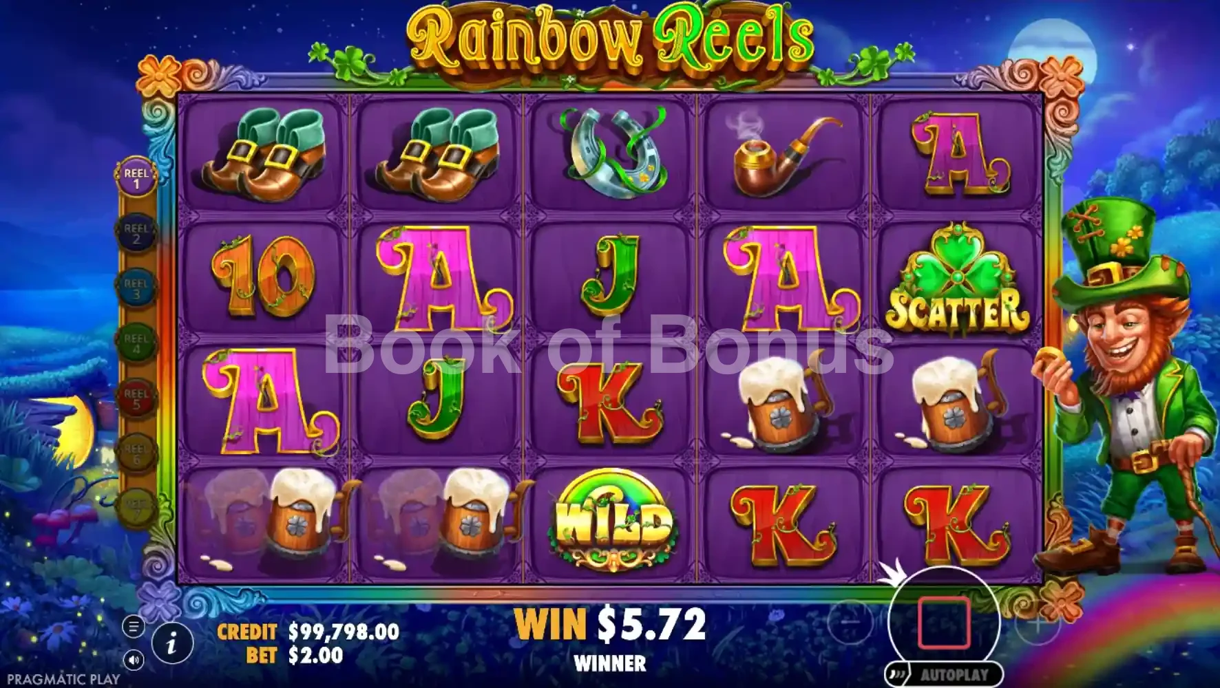 Rainbow Reels par Pragmatic Play - tours gratuits