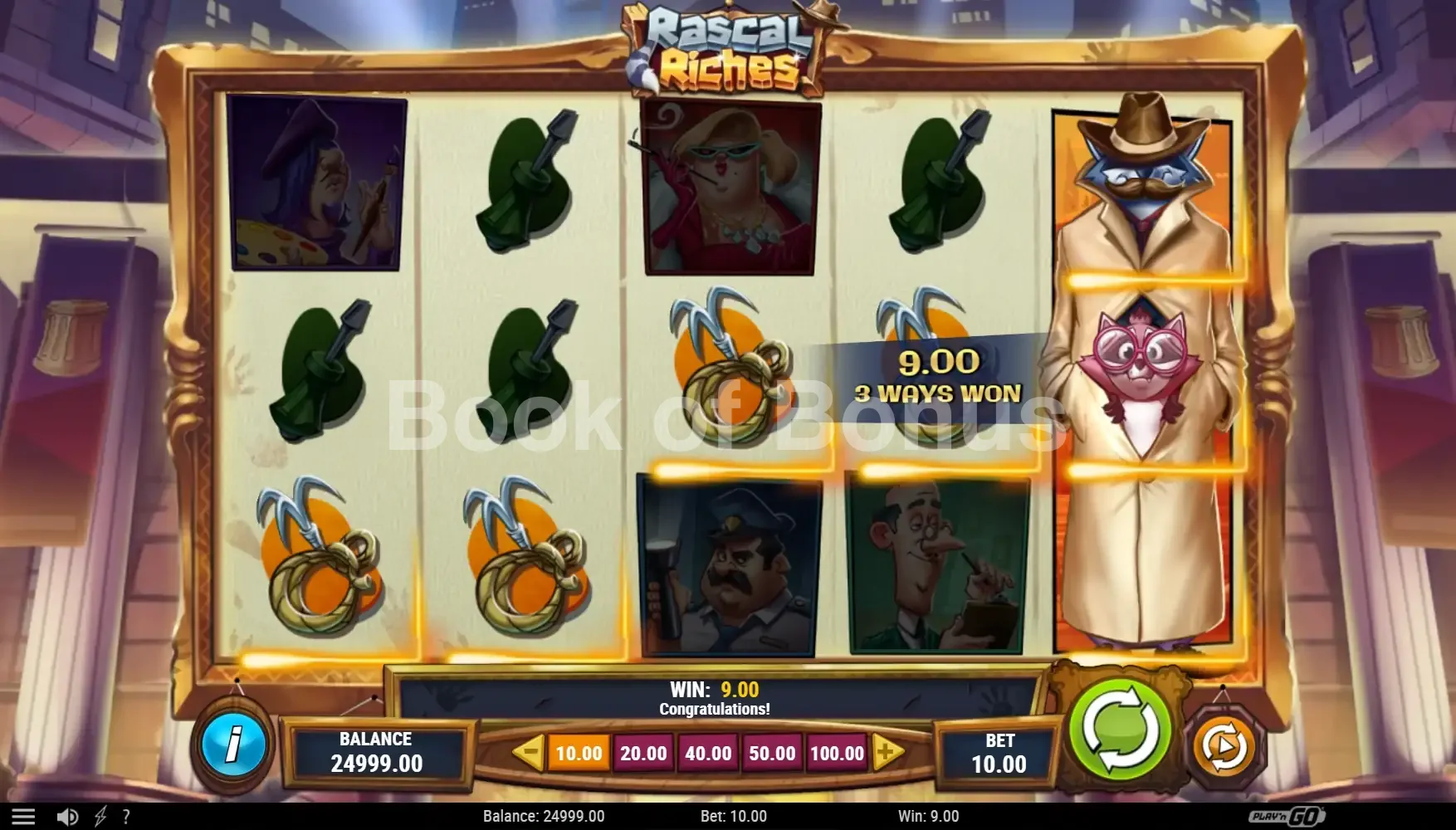 Rascal Riches par Play'n GO - spin result