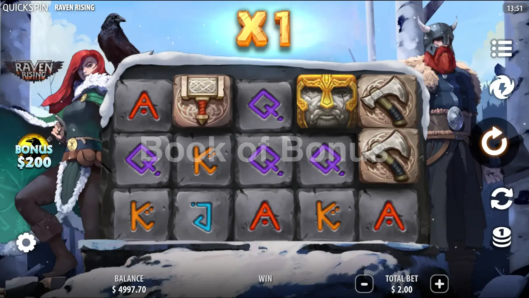 Raven Rising par Quickspin - jeu de base et disposition des rouleaux