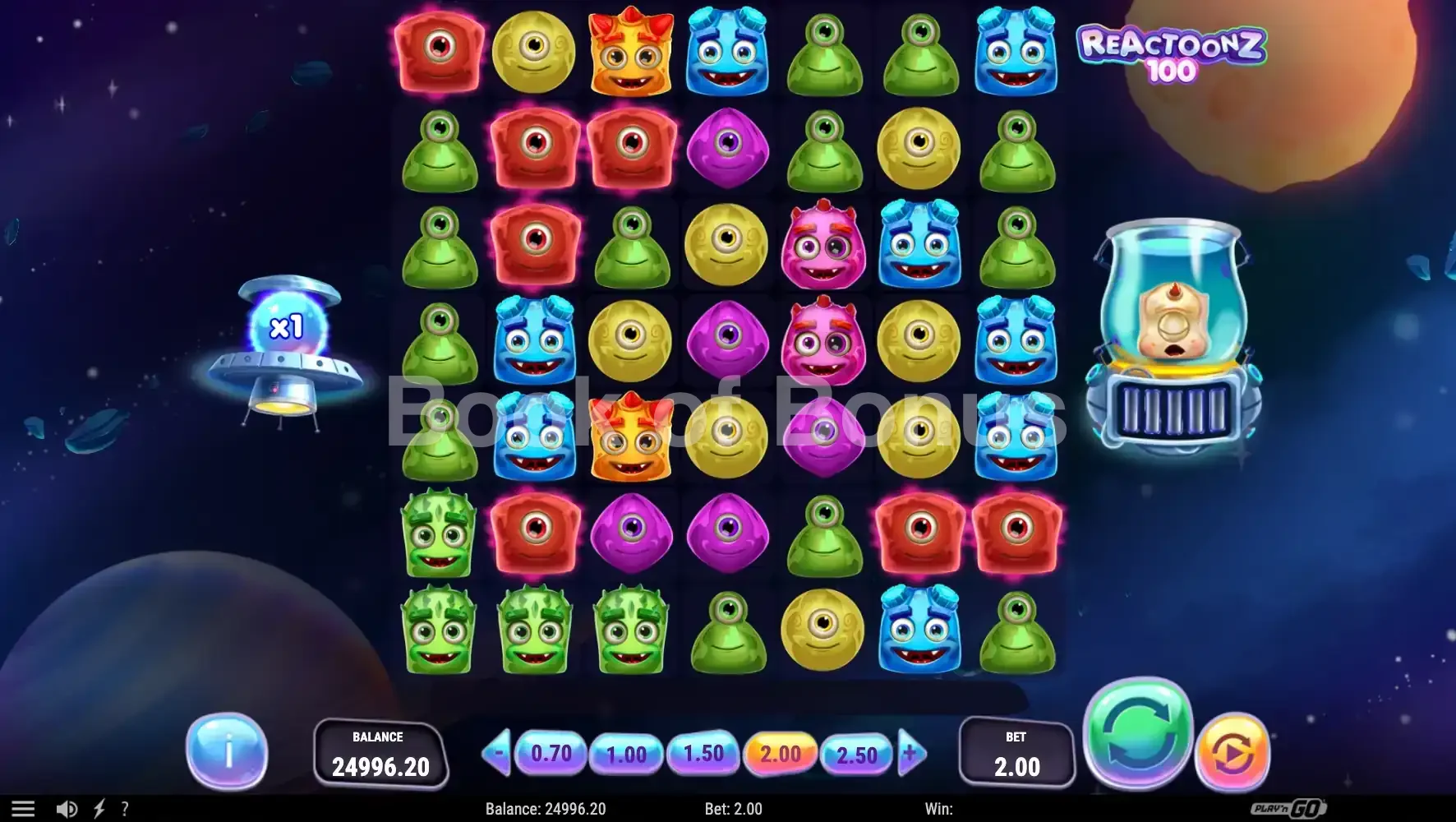 Reactoonz 100 par Play'n GO - base game 2