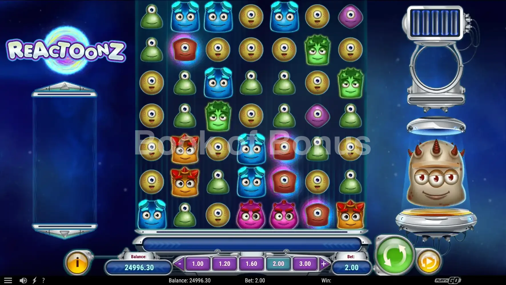 Reactoonz par Play'n GO - base game 2
