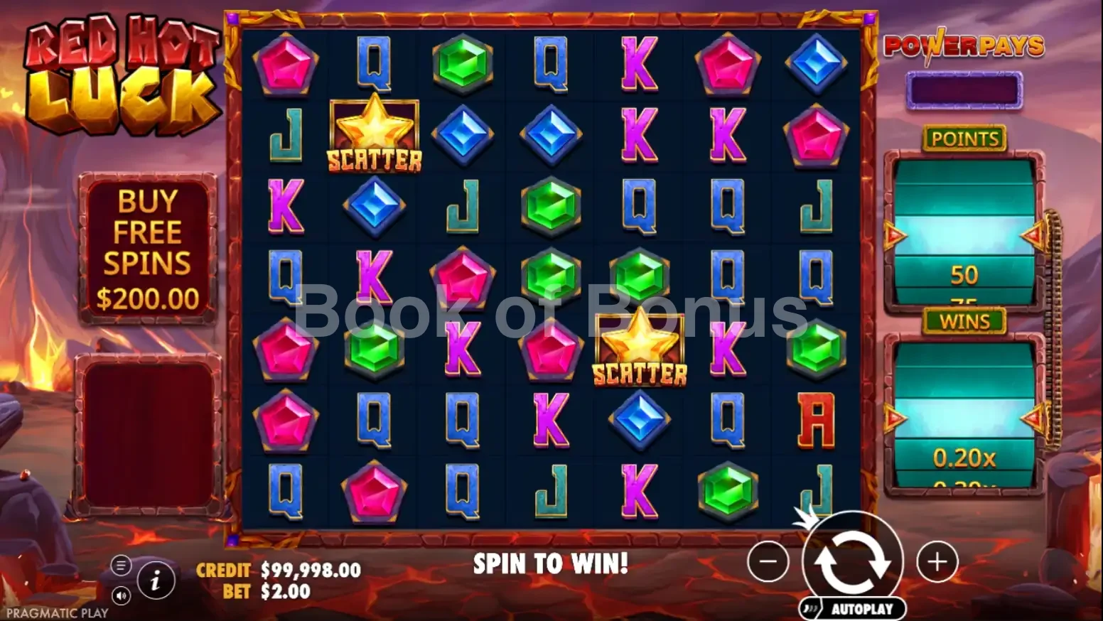 Red Hot Luck par Pragmatic Play - jeu de base et disposition des rouleaux