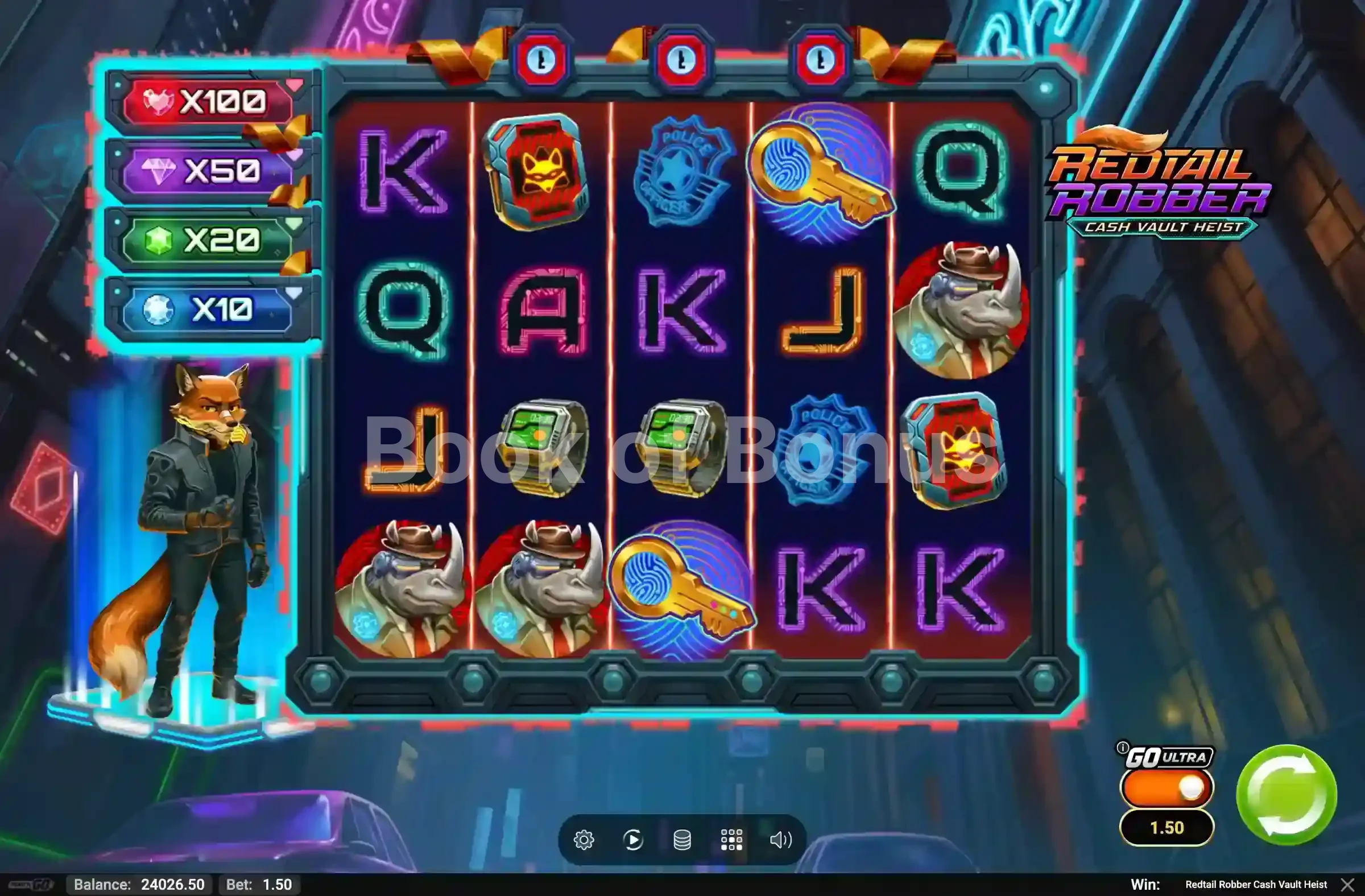 Redtail Robber Cash Vault Heist par Play'n GO - ultra mode spin