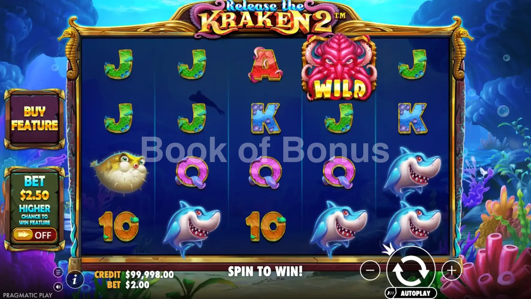 Release the Kraken 2 par Pragmatic Play - jeu de base et disposition des rouleaux