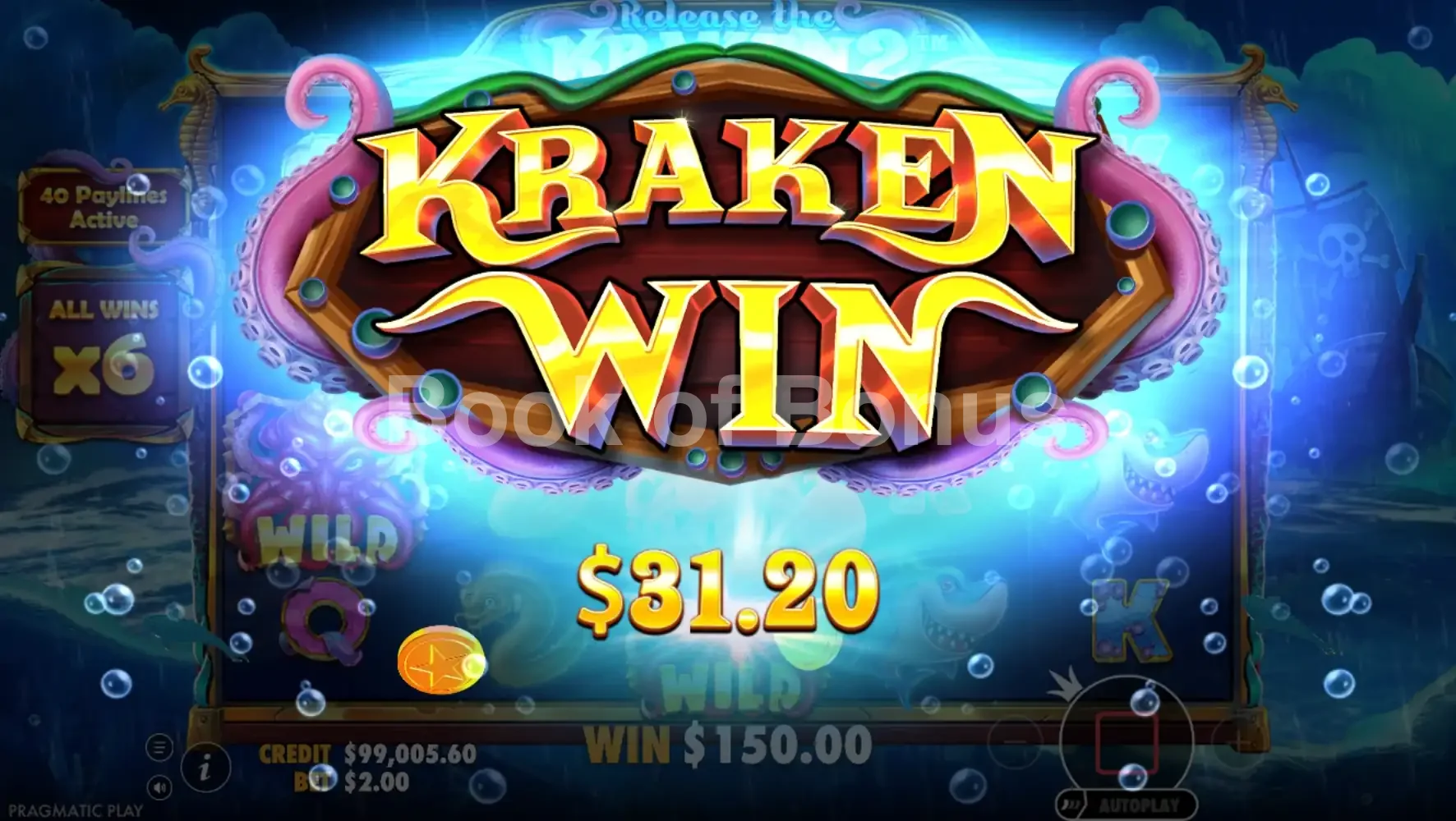 Release the Kraken 2 par Pragmatic Play - gros gain