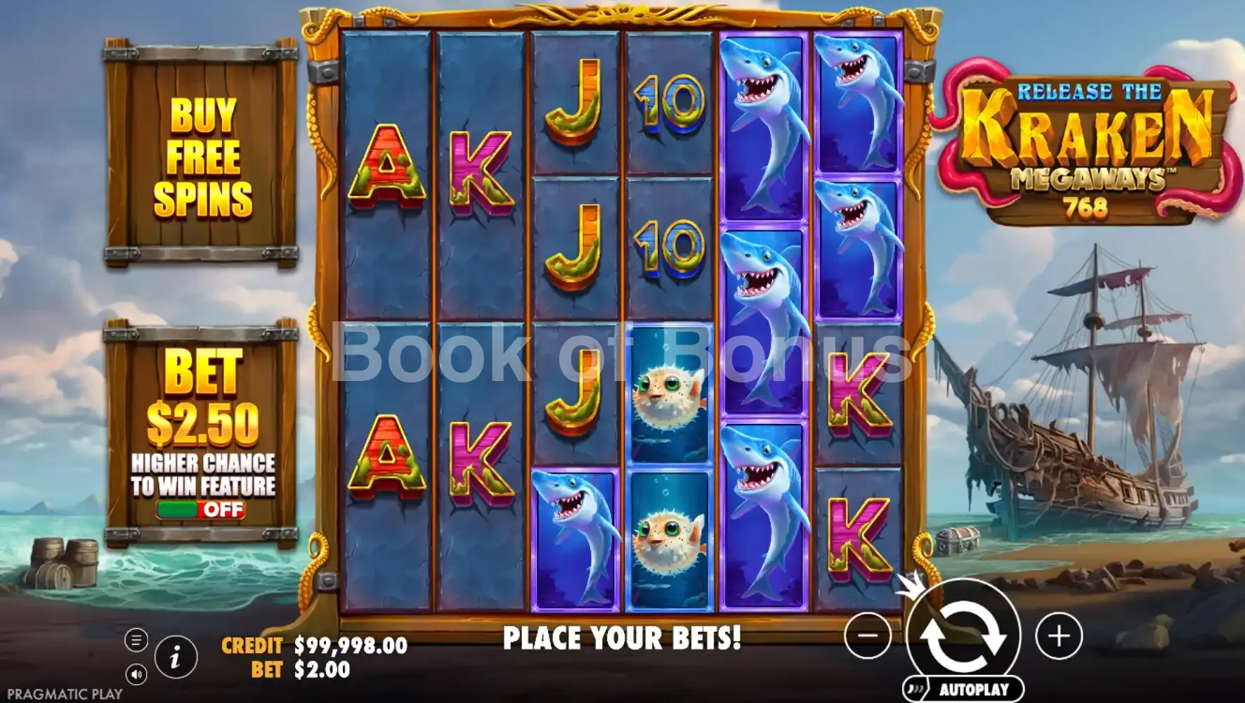 Jeu de base Release the Kraken Megaways