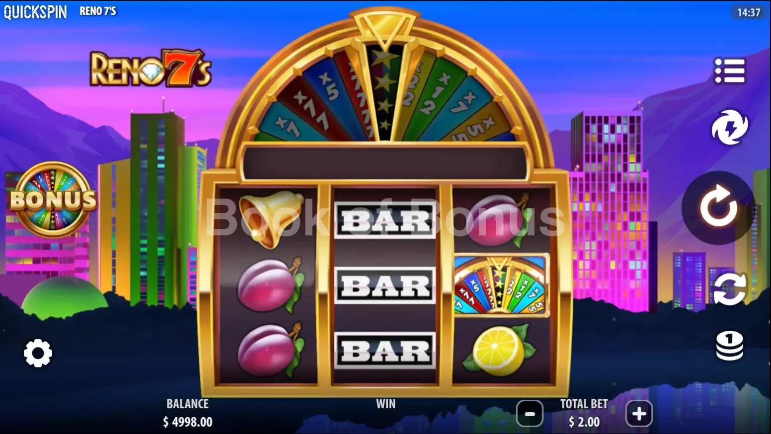 Reno 7's par Quickspin - jeu de base et disposition des rouleaux