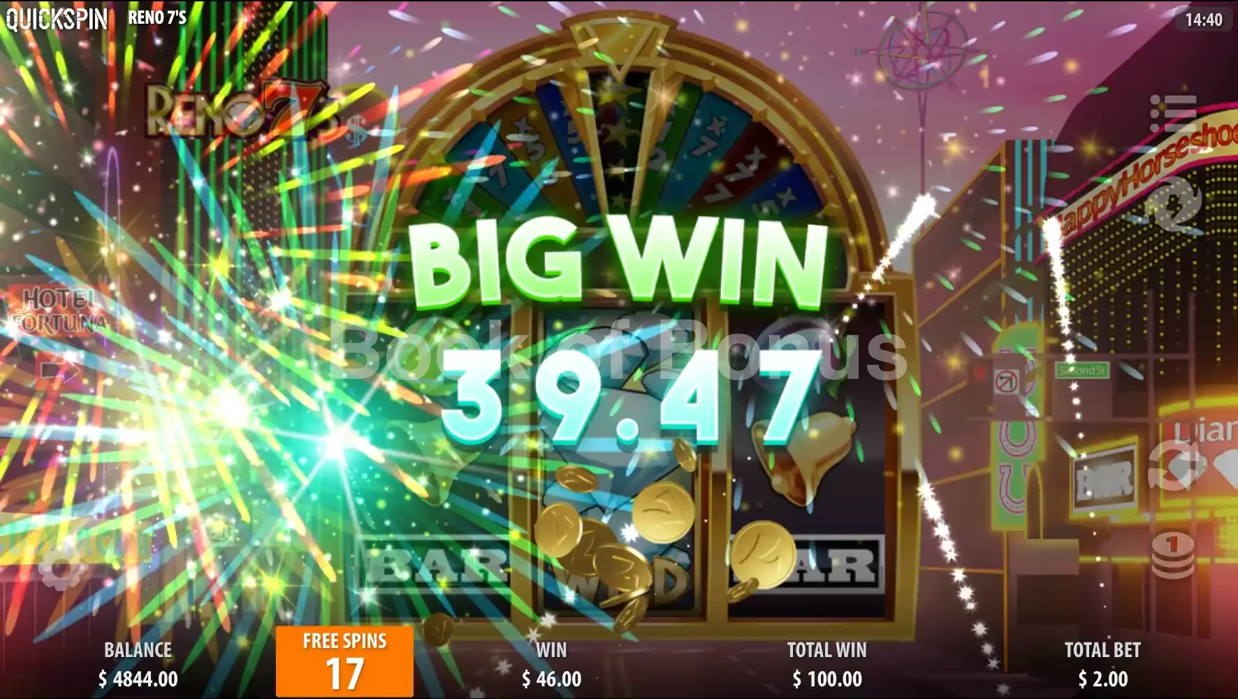 Reno 7's par Quickspin - gros gain