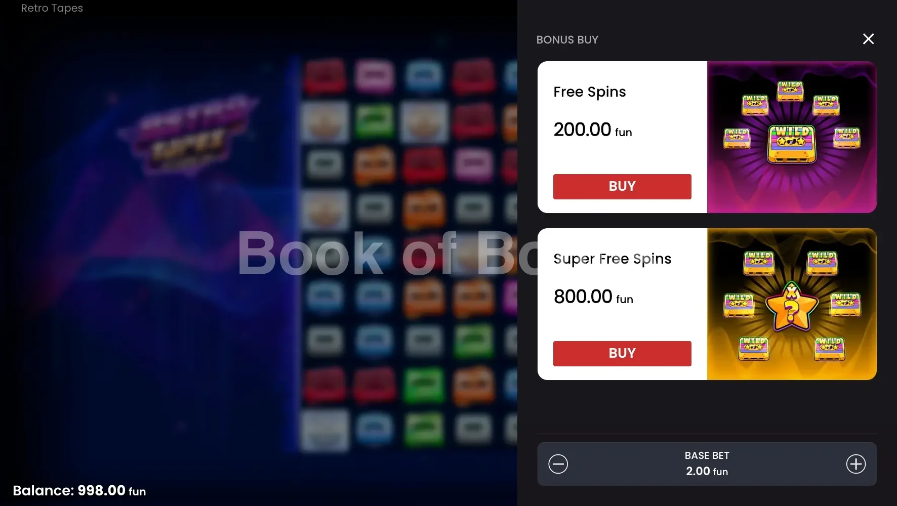 Option Bonus Buy Retro Tapes