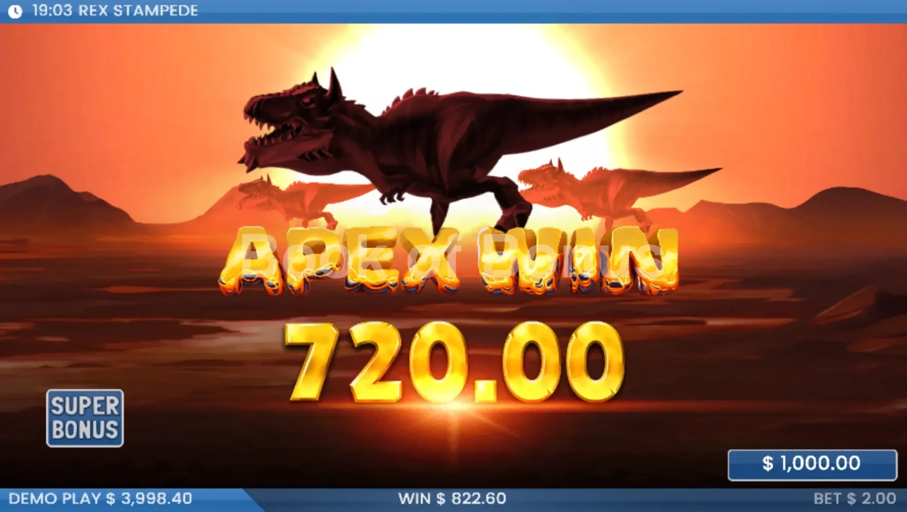 Rex Stampede par ELK Studios - gros gain