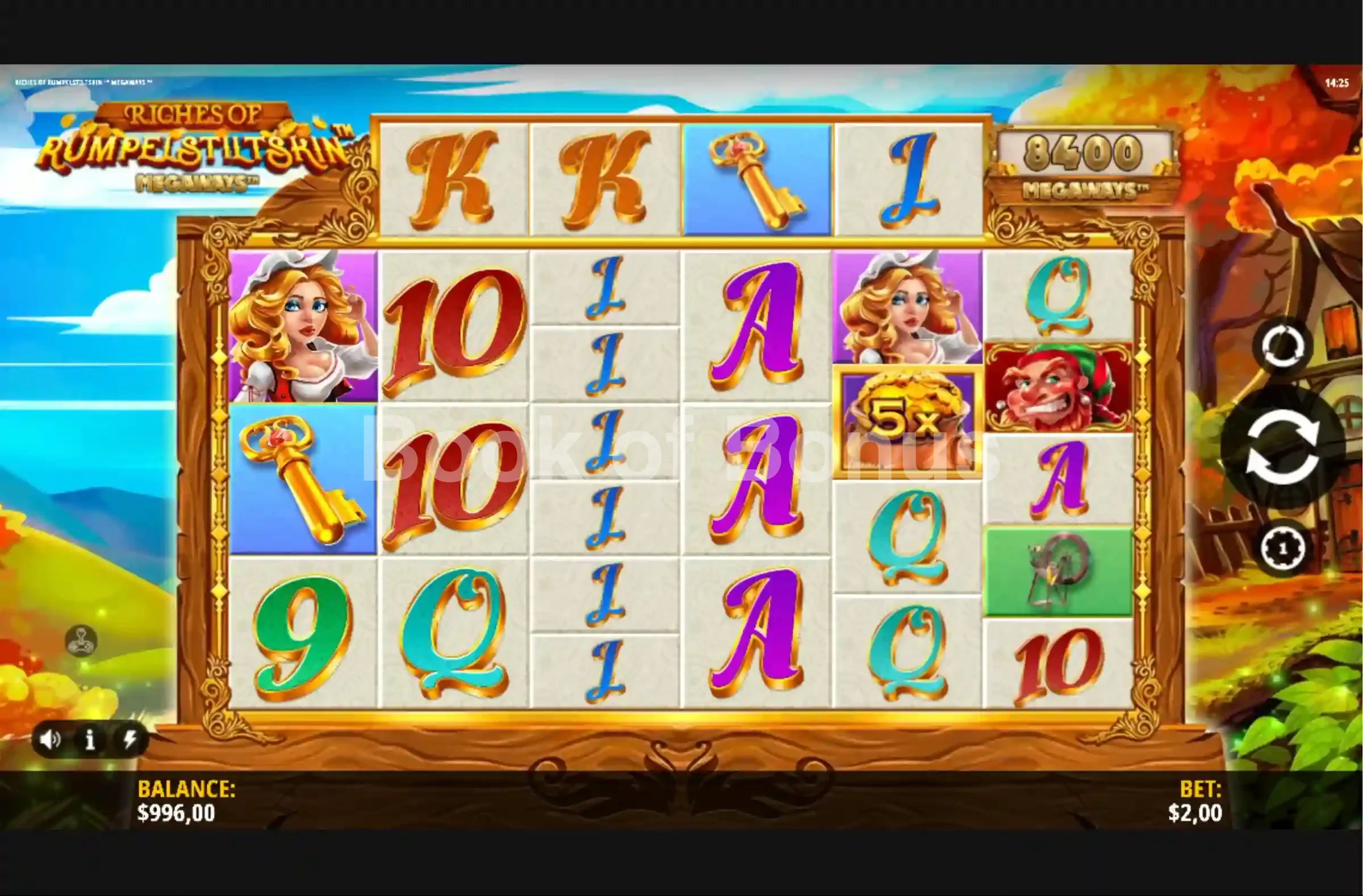 Second écran de jeu Riches of Rumpelstiltskin Megaways