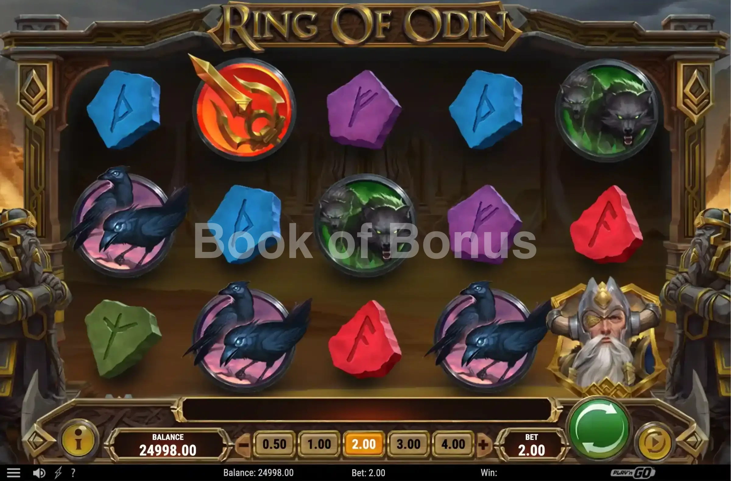 Ring of Odin par Play'n GO - jeu de base et disposition des rouleaux