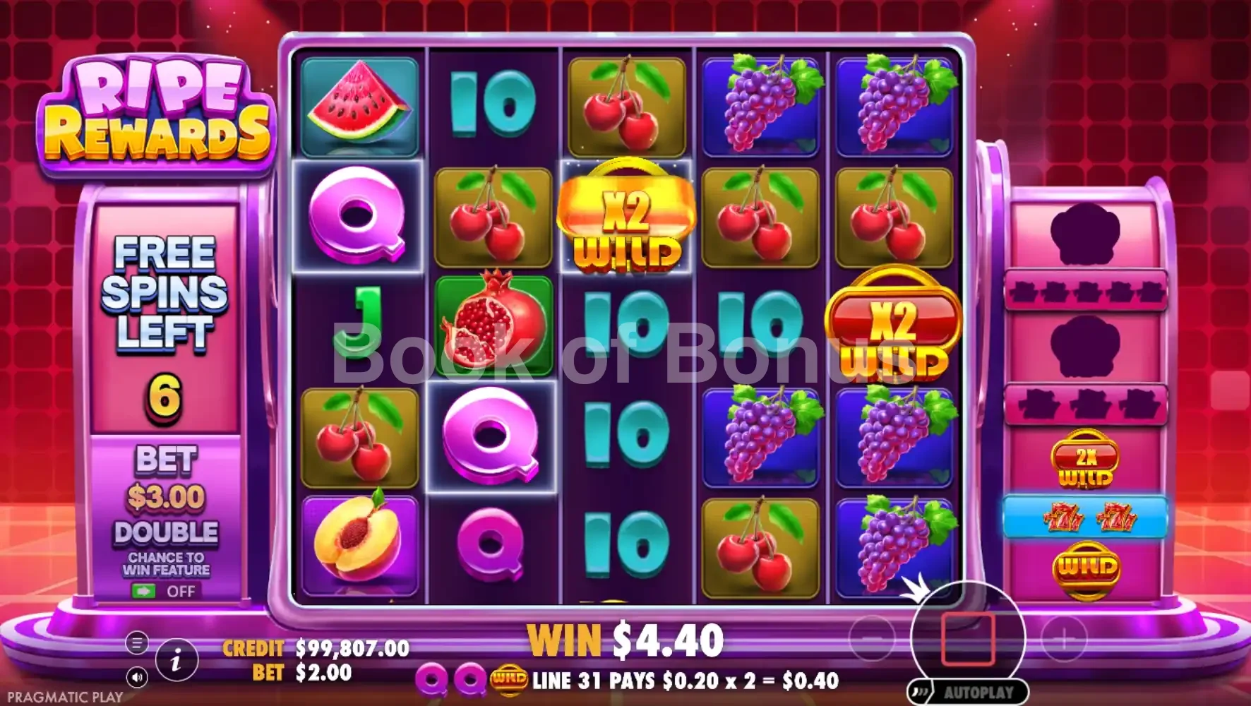Ripe Rewards par Pragmatic Play - tours gratuits