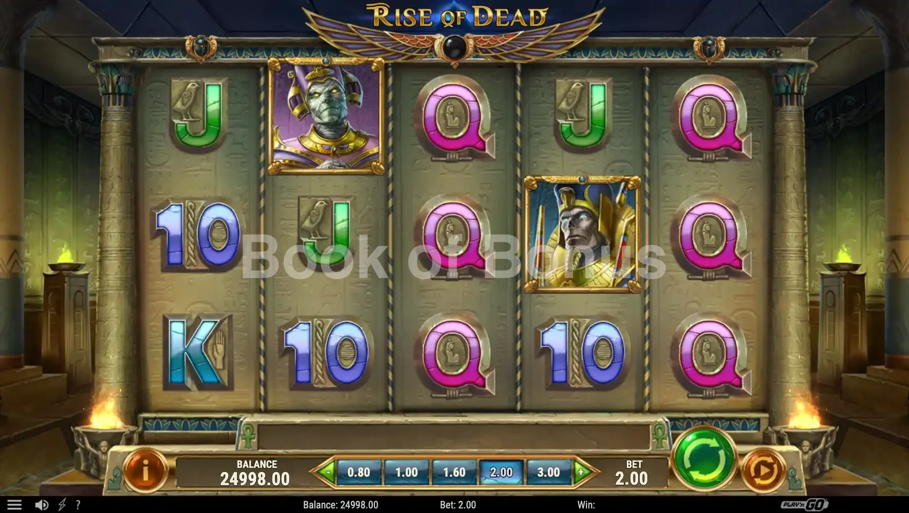 Rise of Dead par Play'n GO - jeu de base et disposition des rouleaux
