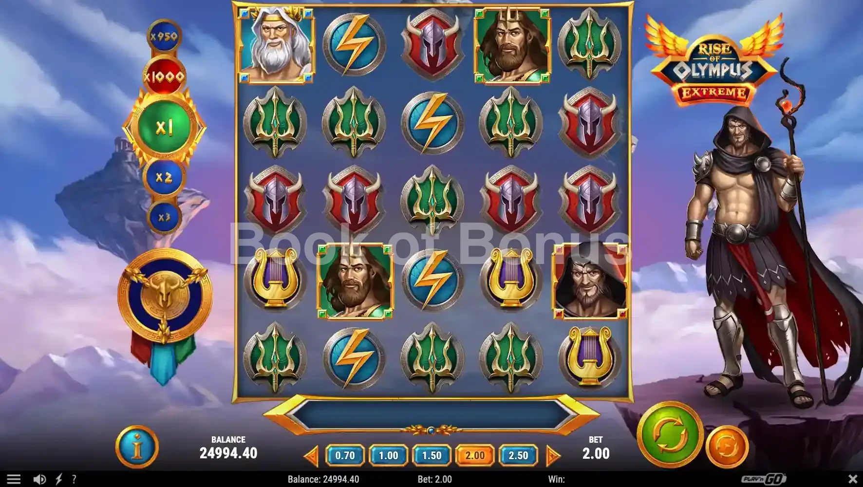 Rise of Olympus Extreme par Play'n GO - base game 2