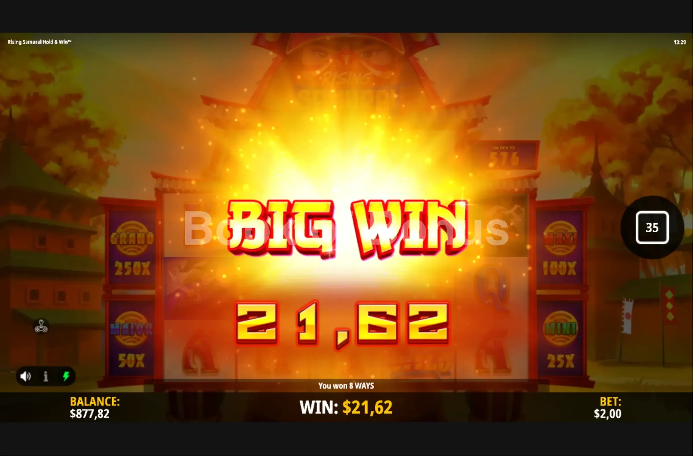 Rising Samurai Hold & Win par iSoftBet - gros gain