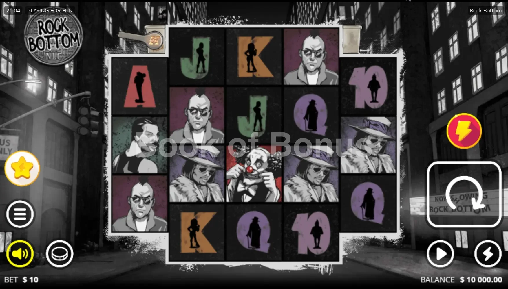 Rock Bottom par Nolimit City - jeu de base et disposition des rouleaux