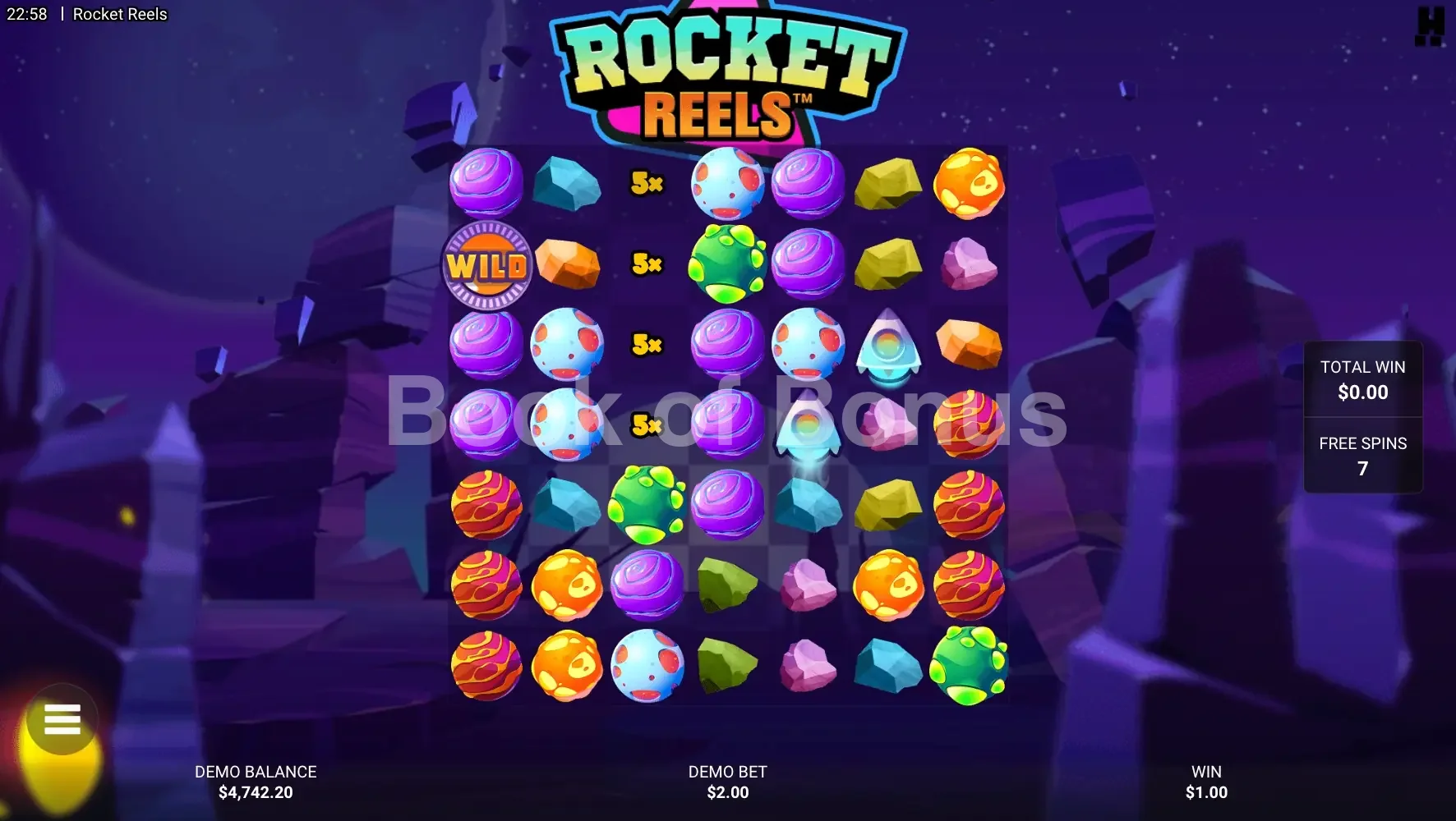 Rocket Reels par Hacksaw Gaming - tours gratuits