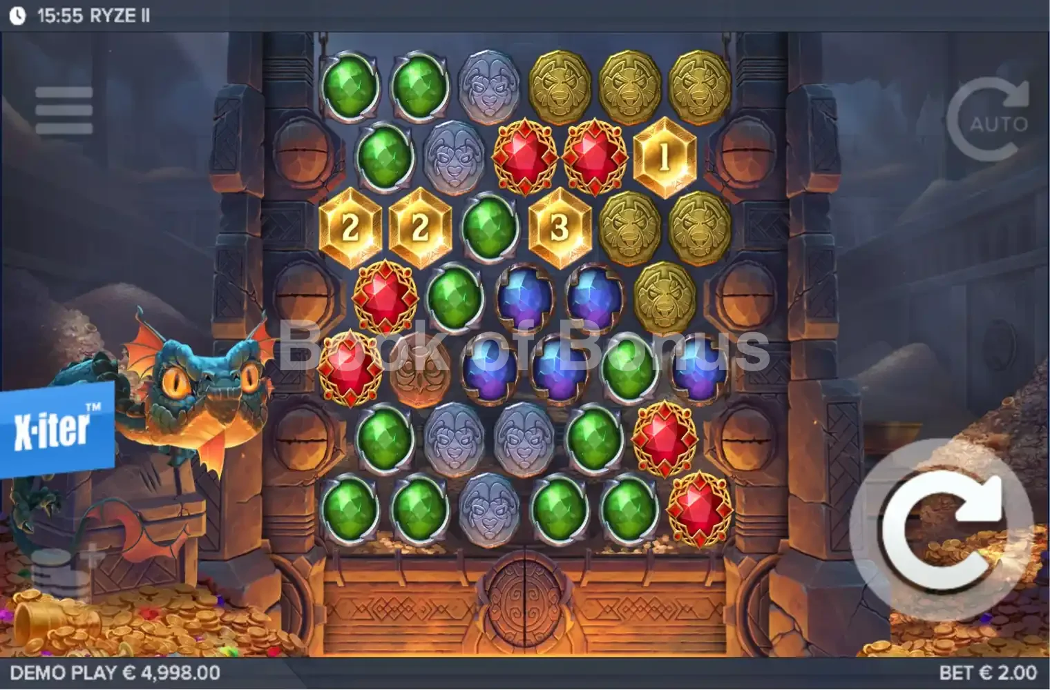 Ryze 2 par ELK Studios - jeu de base et disposition des rouleaux