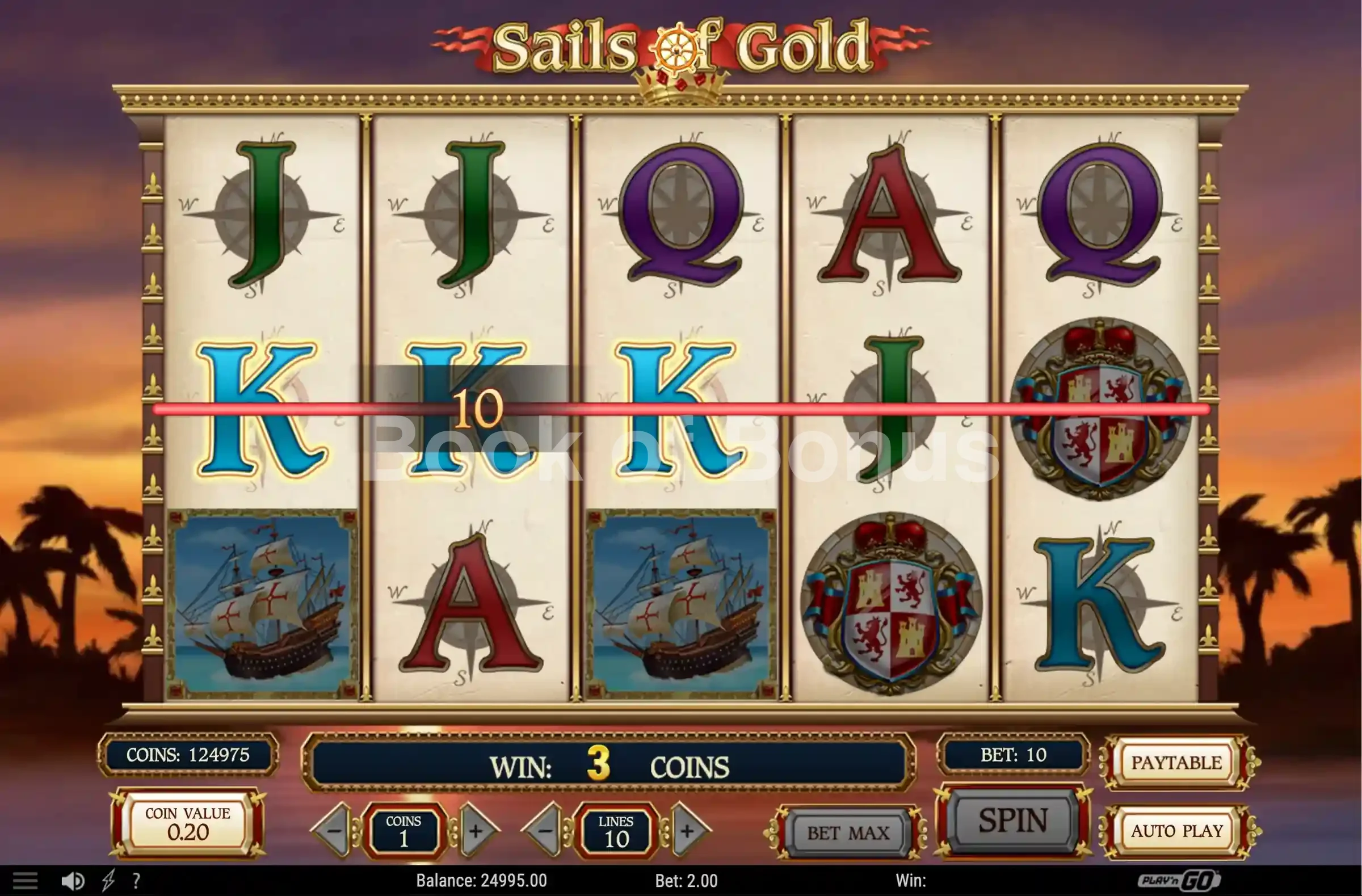Sails of Gold par Play'n GO - base game 2