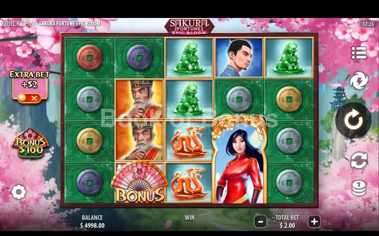 Sakura Fortune par Quickspin - jeu de base et disposition des rouleaux