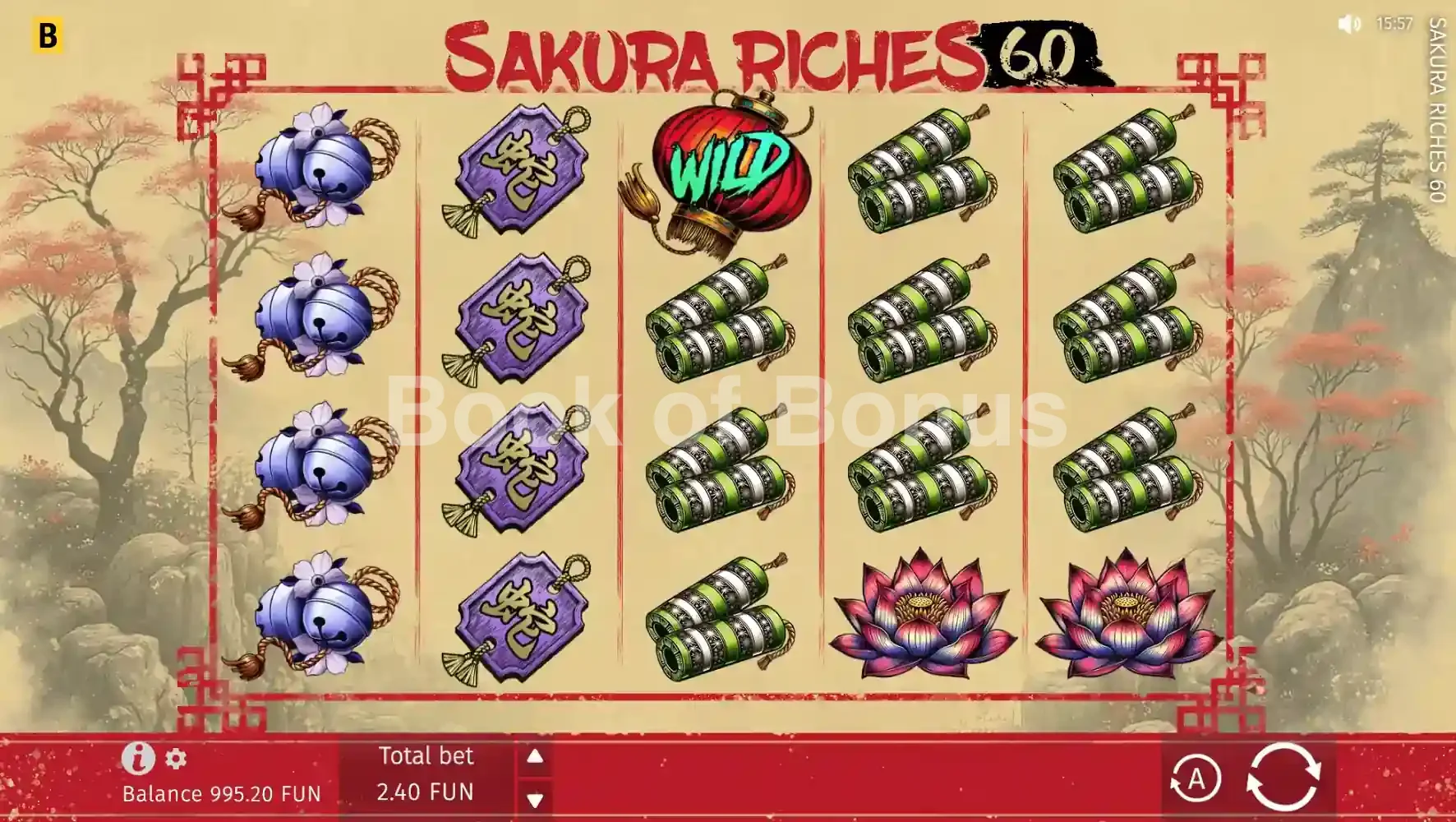 Sakura Riches 60 par BGaming - base game 2