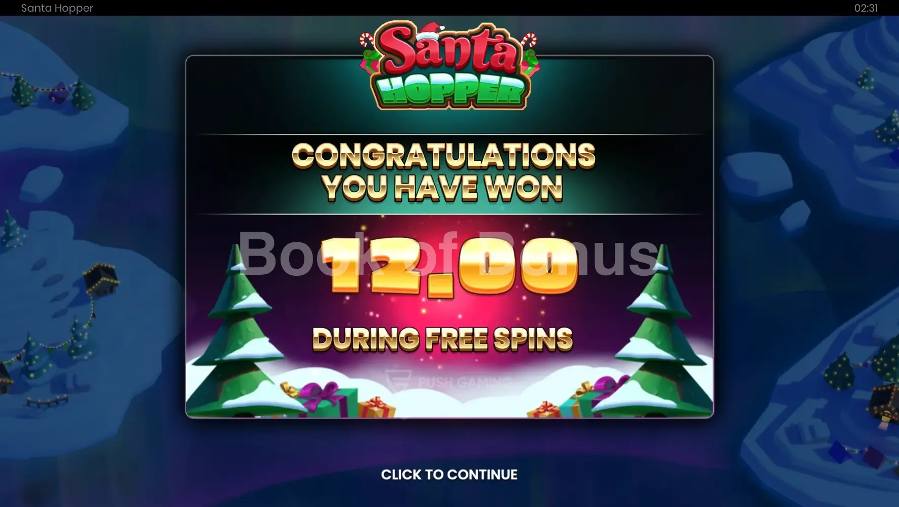 Gros gain Santa Hopper