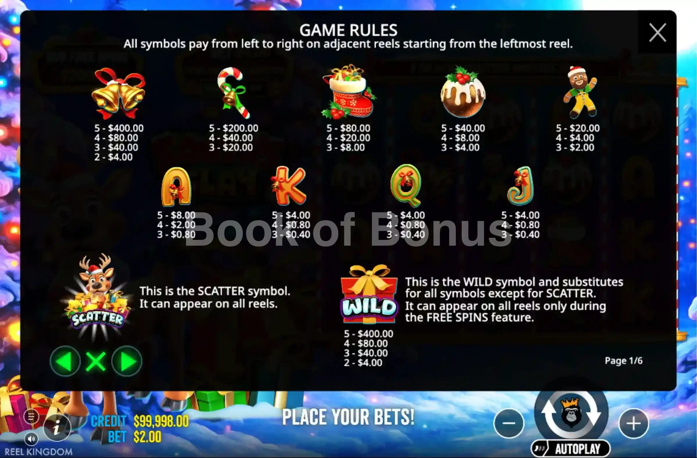 Santa’s Slay par Pragmatic Play - table des gains et valeurs des symboles