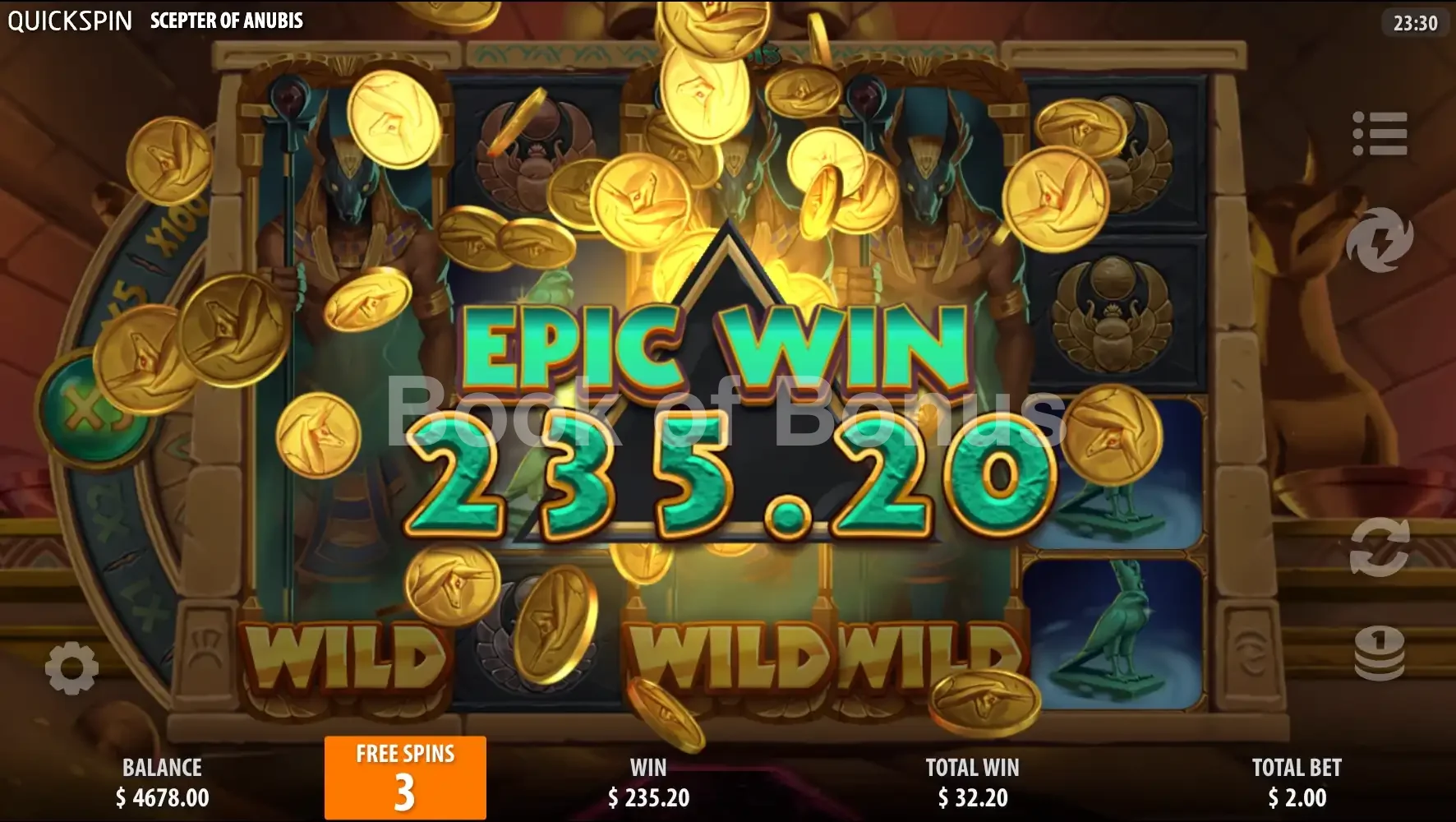 Scepter of Anubis par Quickspin - gros gain
