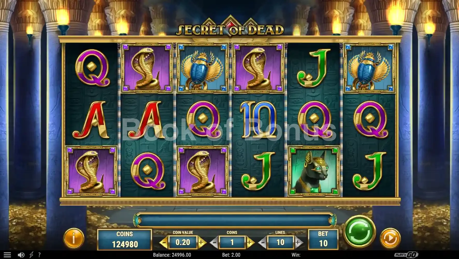 Rouleaux en jeu Secret of Dead