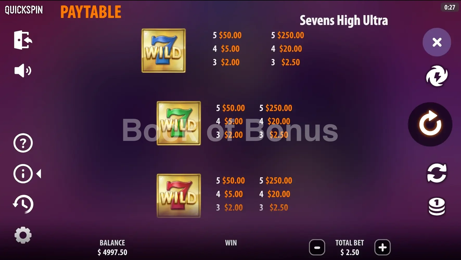 Table de paiement Sevens High Ultra
