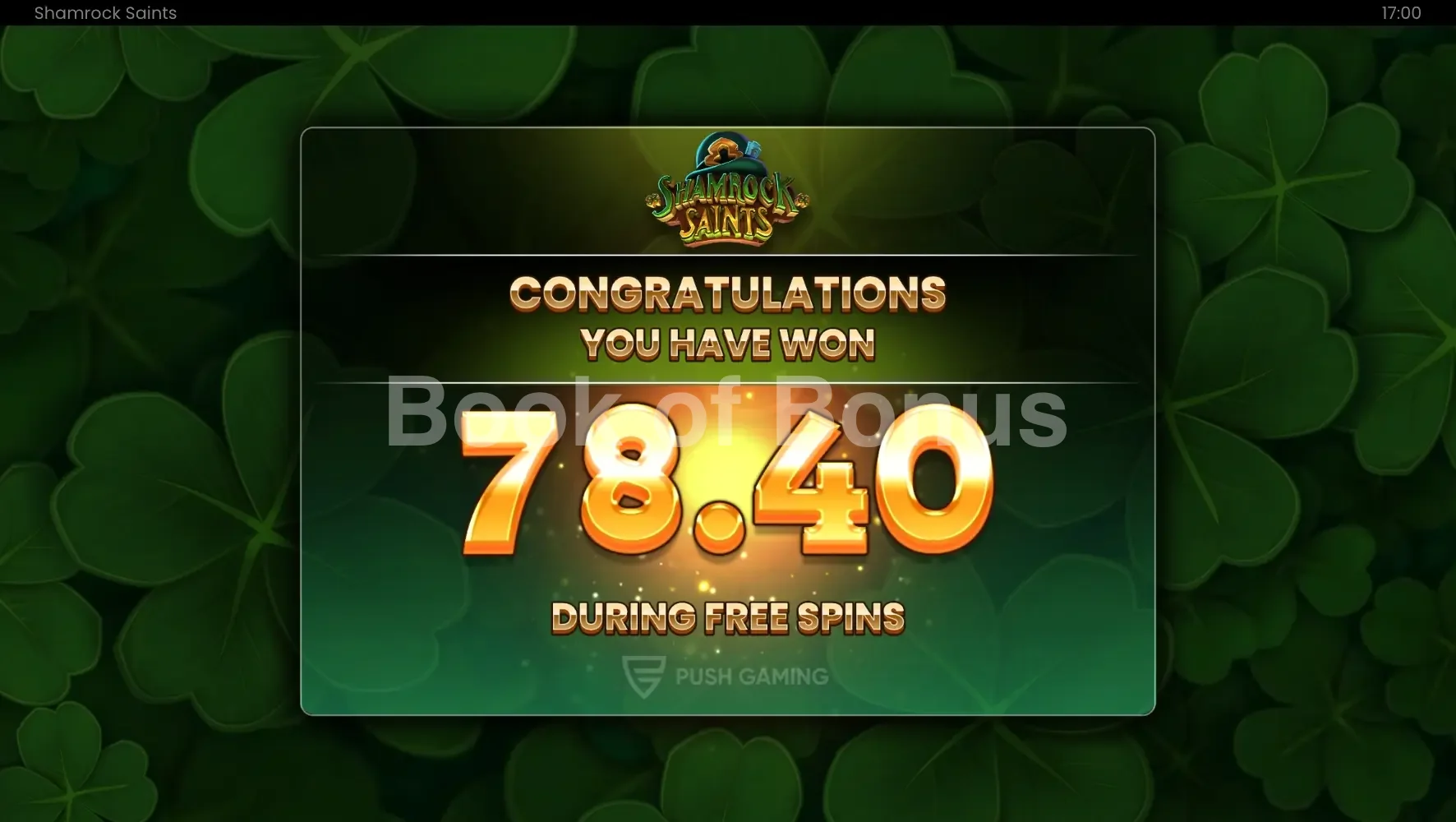 Gros gain sur Shamrock Saints