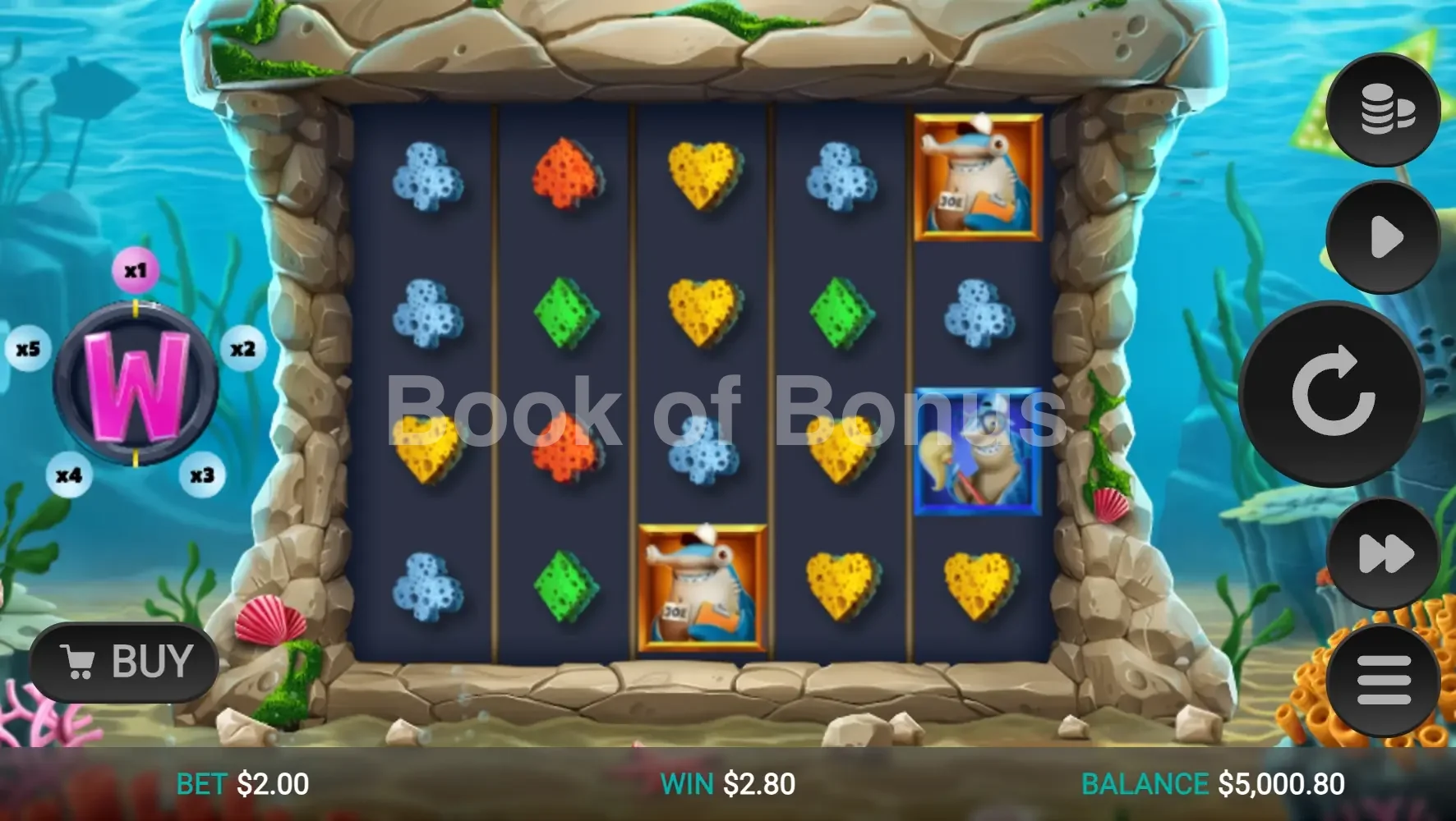 Shark Wash par Relax Gaming - jeu de base et disposition des rouleaux