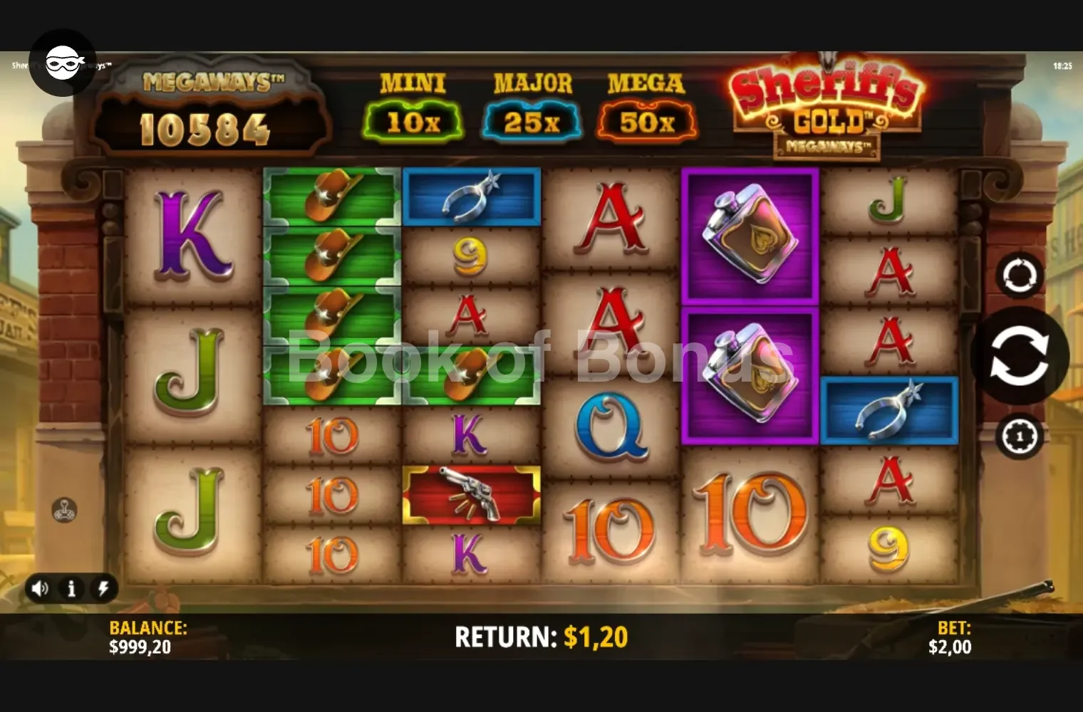 Sheriff’s Gold Megaways par iSoftBet - jeu de base et disposition des rouleaux