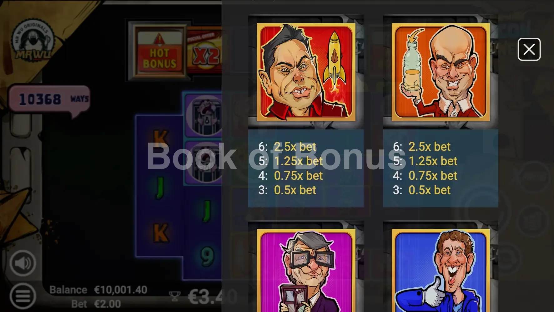 Silicon Spinners par Avatar UX - table des gains et valeurs des symboles