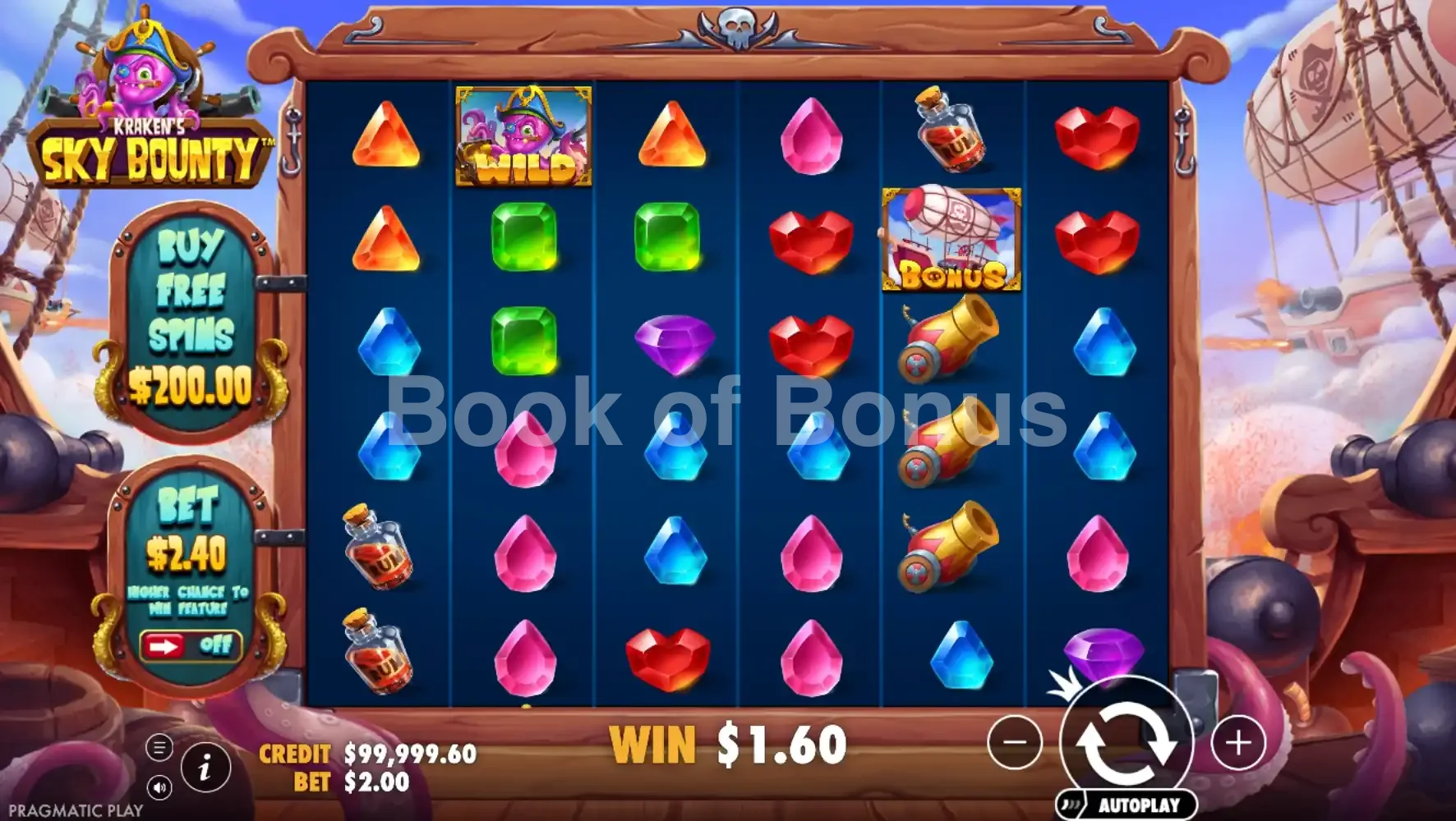 Sky Bounty par Pragmatic Play - jeu de base et disposition des rouleaux