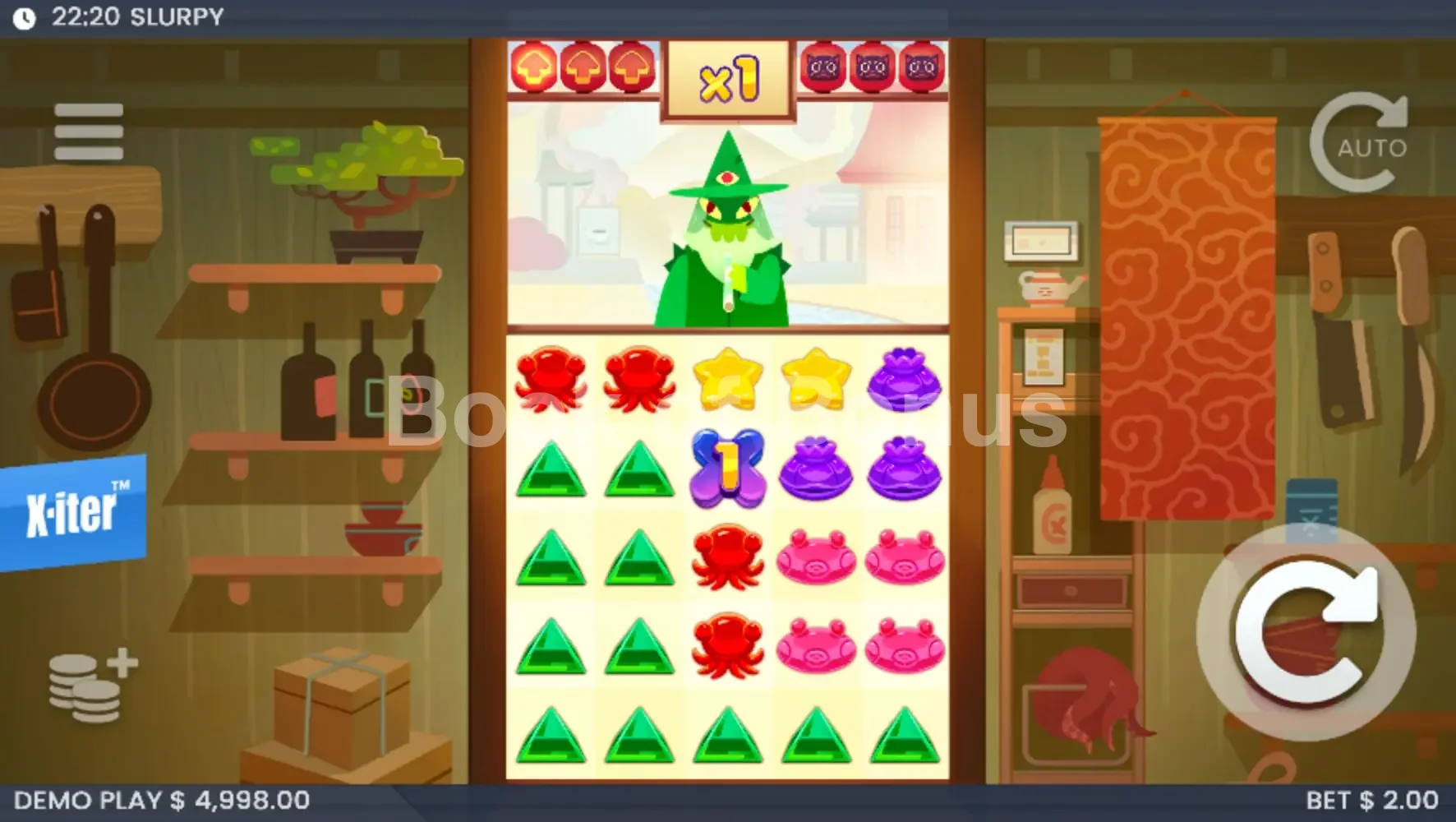 Slurpy par ELK Studios - jeu de base et disposition des rouleaux
