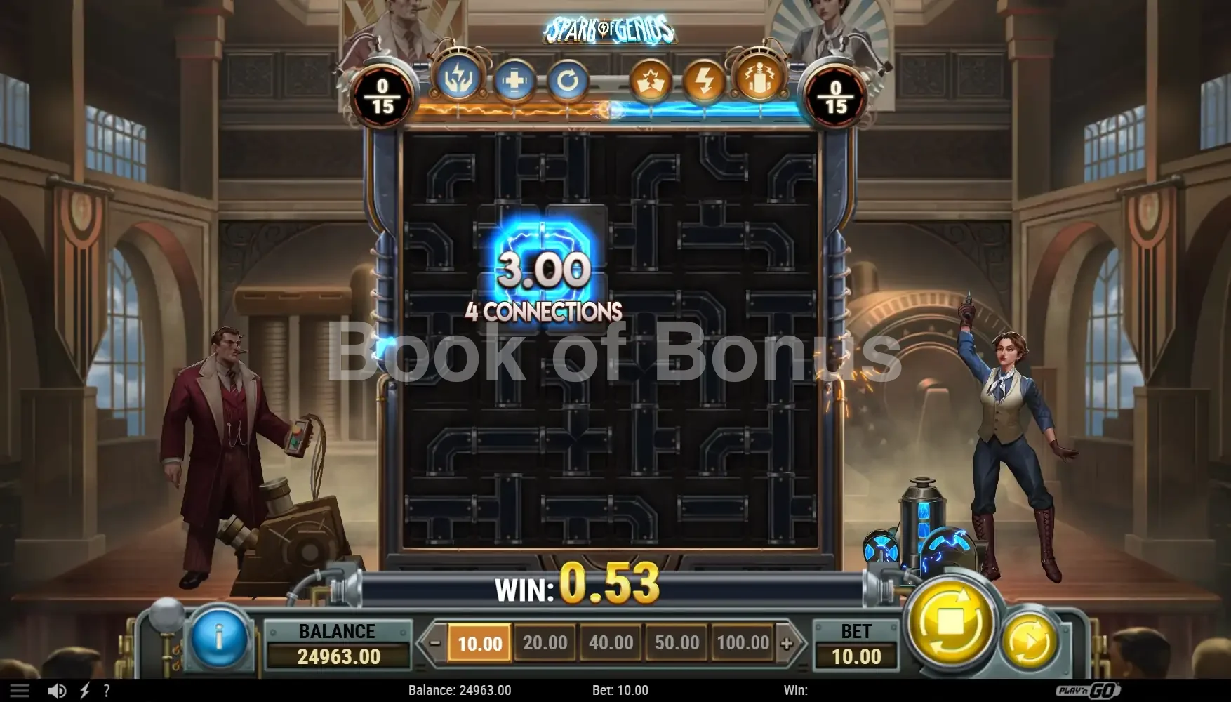 Spark of Genius par Play'n GO - spin result