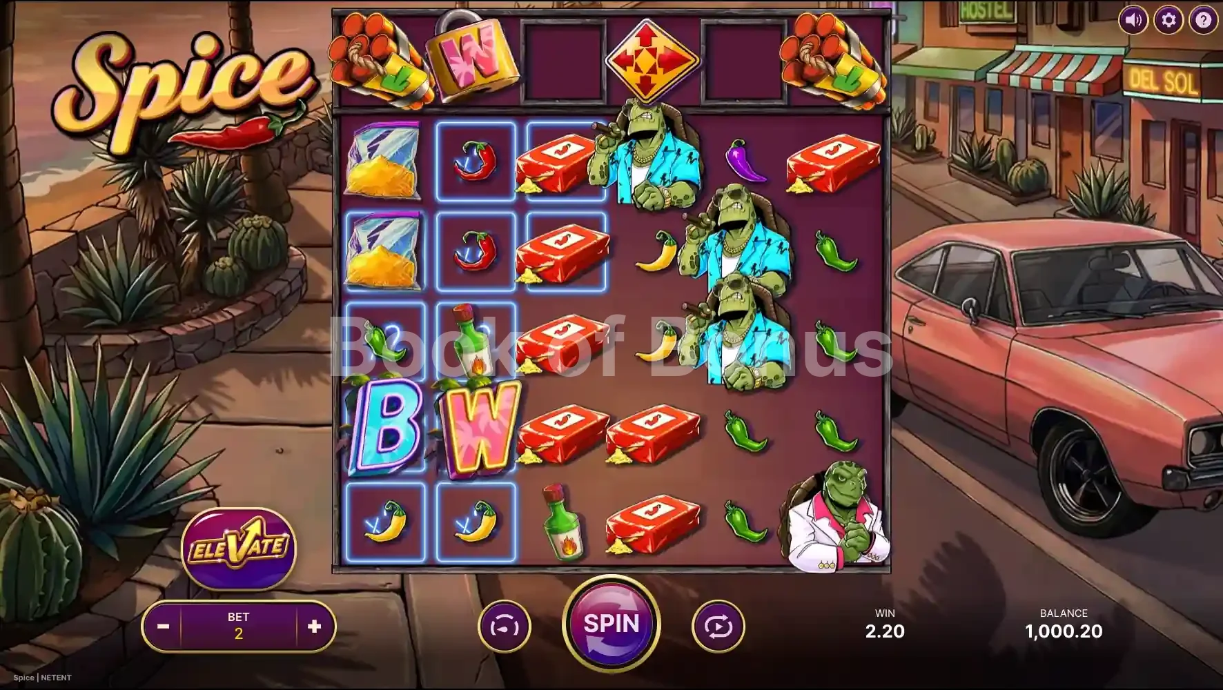 Spice par NetEnt - jeu de base et disposition des rouleaux
