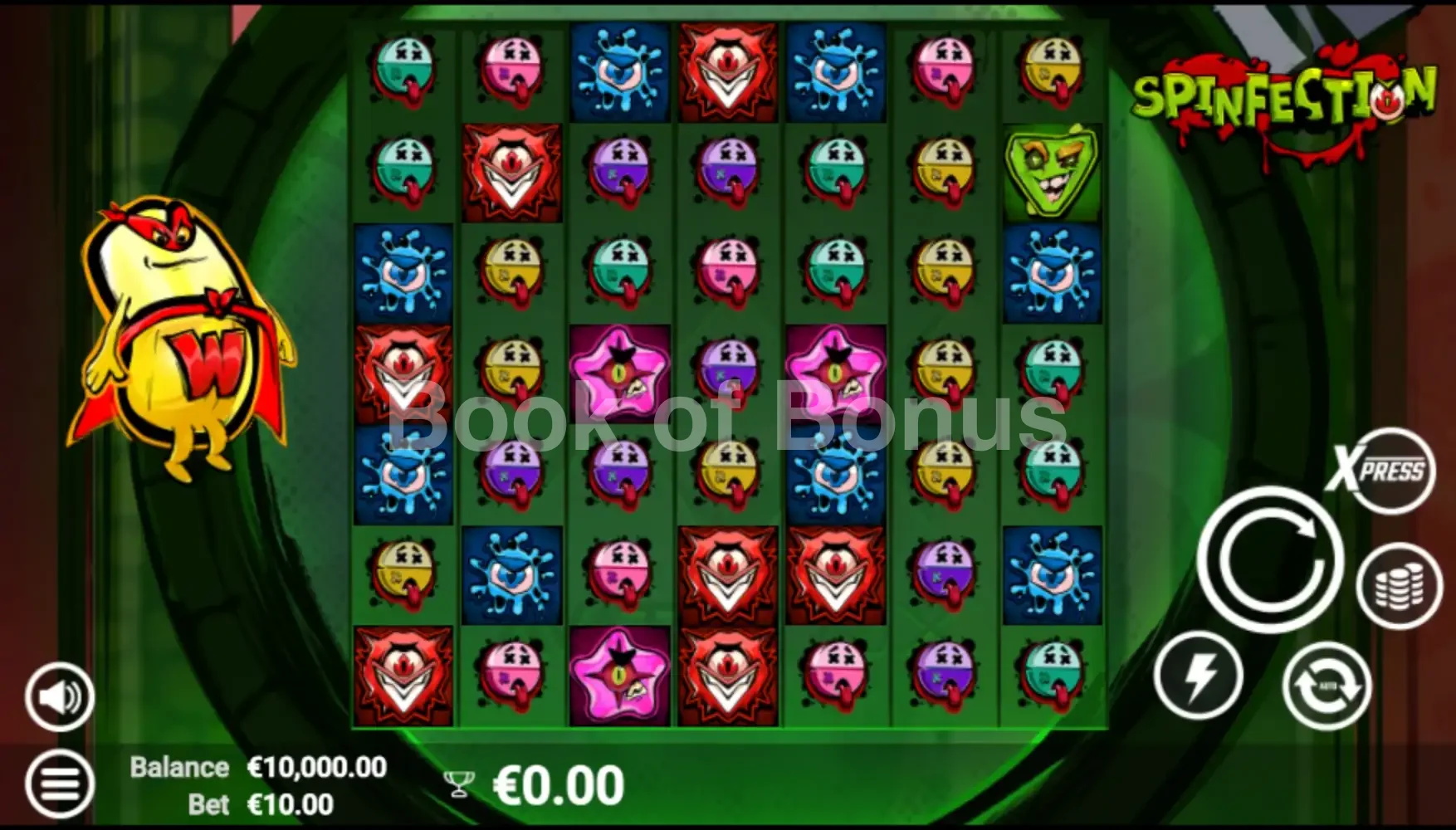 Spinfection par Avatar UX - jeu de base et disposition des rouleaux