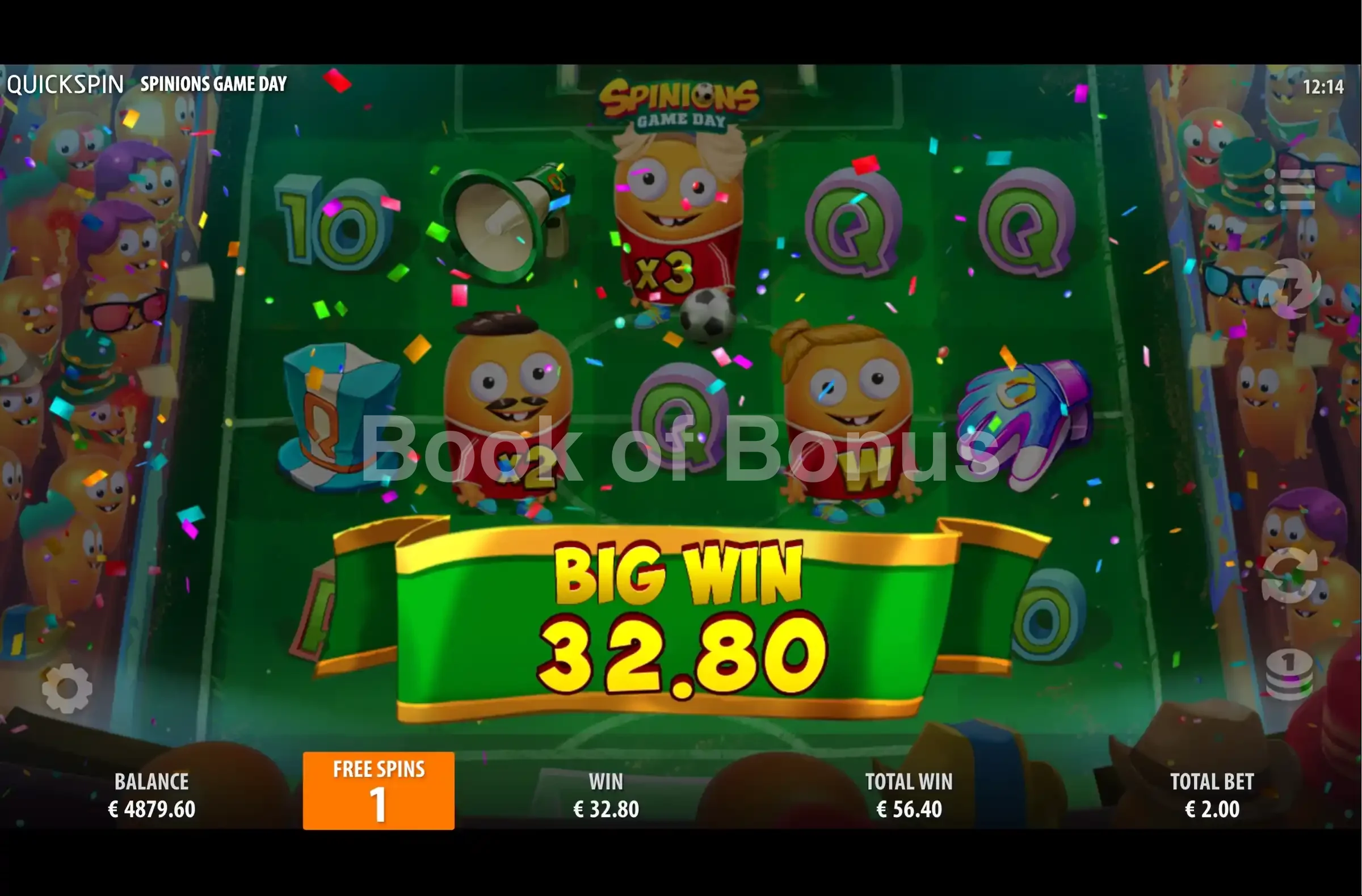 Spinions Game Day par Quickspin - gros gain