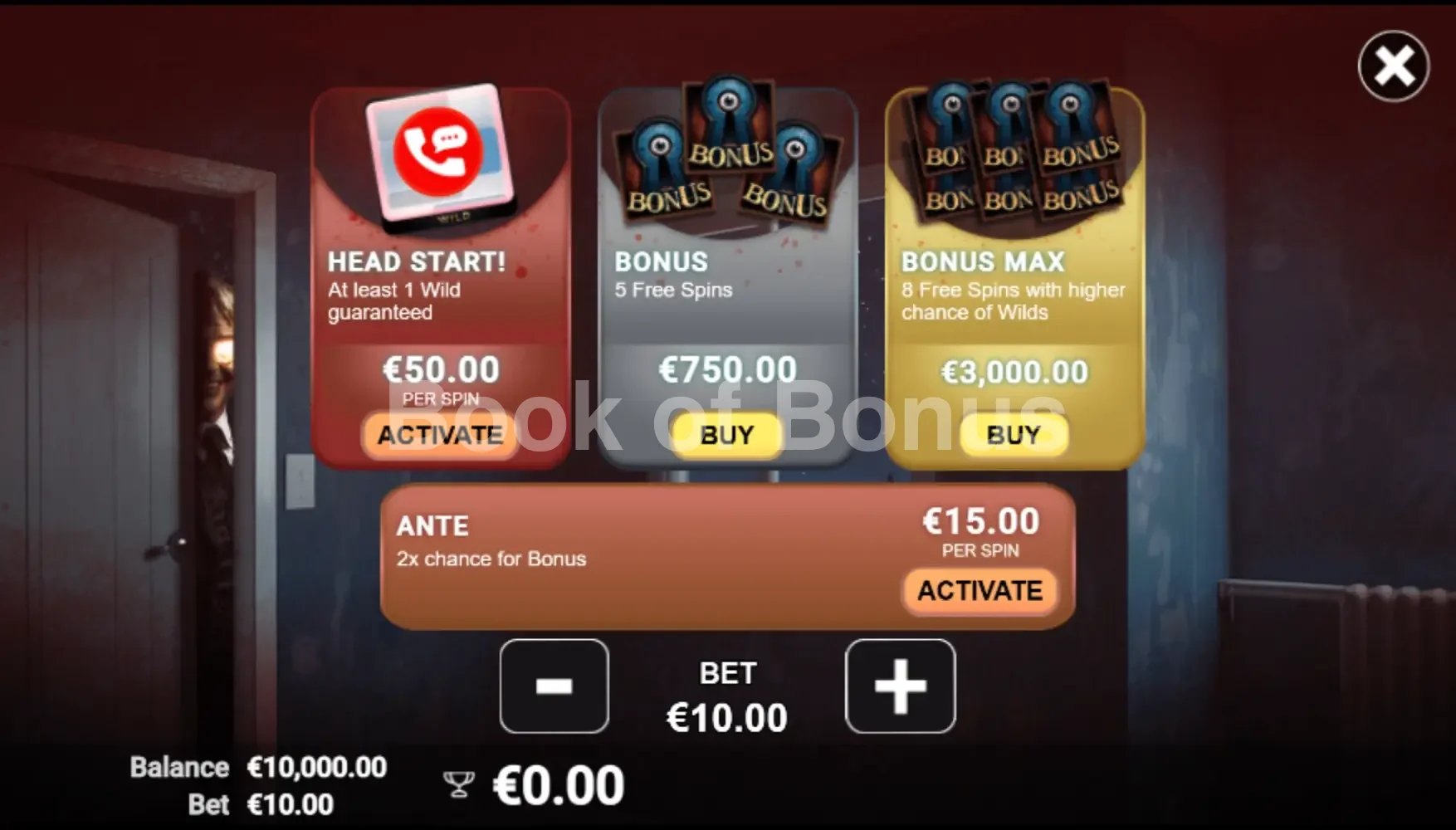 Spinxiety par Avatar UX - menu d'achat de bonus et options