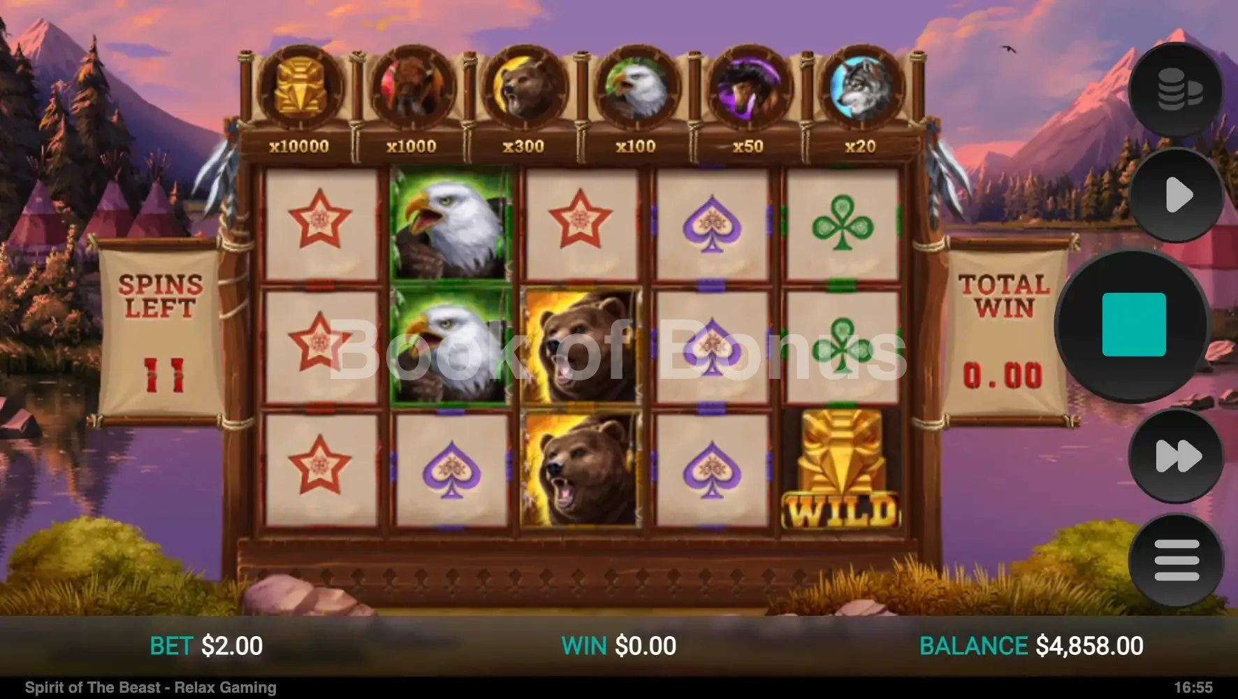 Spirit of the Beast par Relax Gaming - tours gratuits