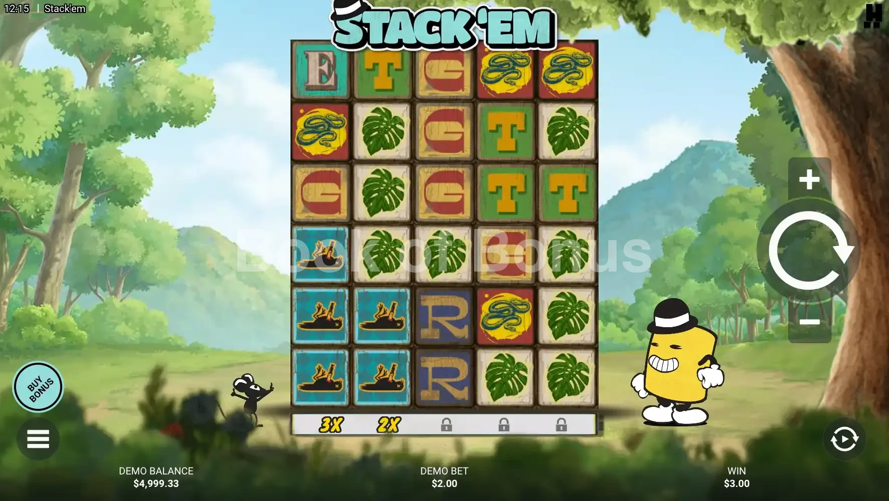 Stack 'Em par Hacksaw Gaming - jeu de base et disposition des rouleaux