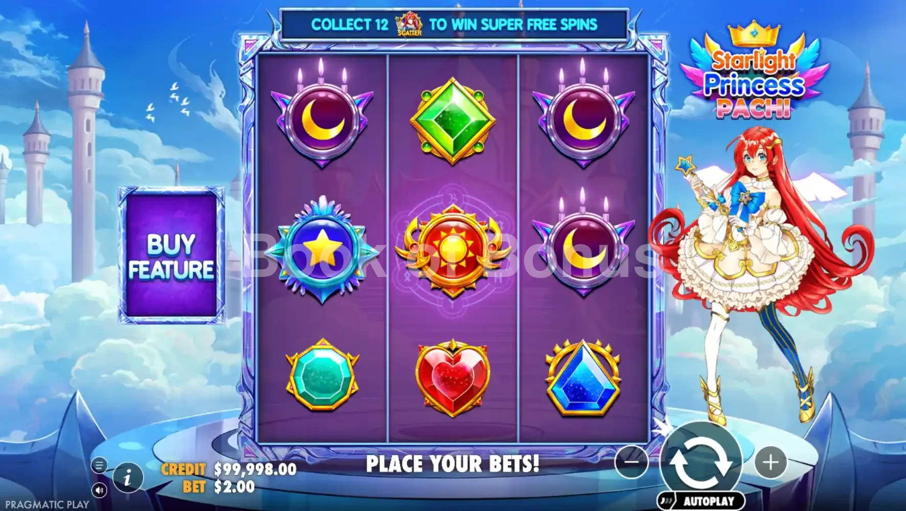Starlight Princess Pachi par Pragmatic Play - jeu de base et disposition des rouleaux