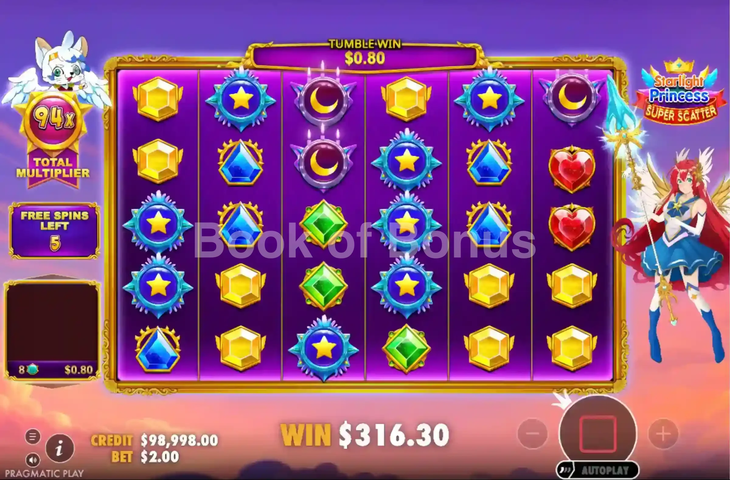 Starlight Princess Super Scatter par Pragmatic Play - tours gratuits