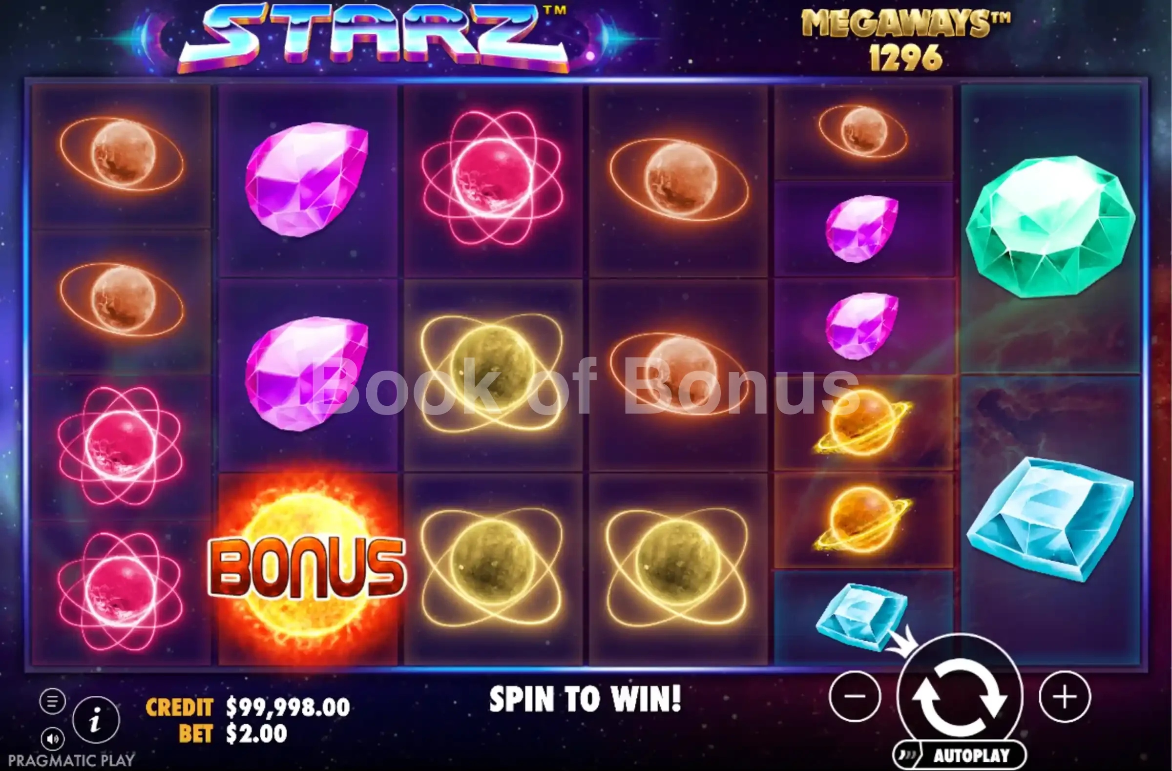 Starz Megaways par Pragmatic Play - jeu de base et disposition des rouleaux