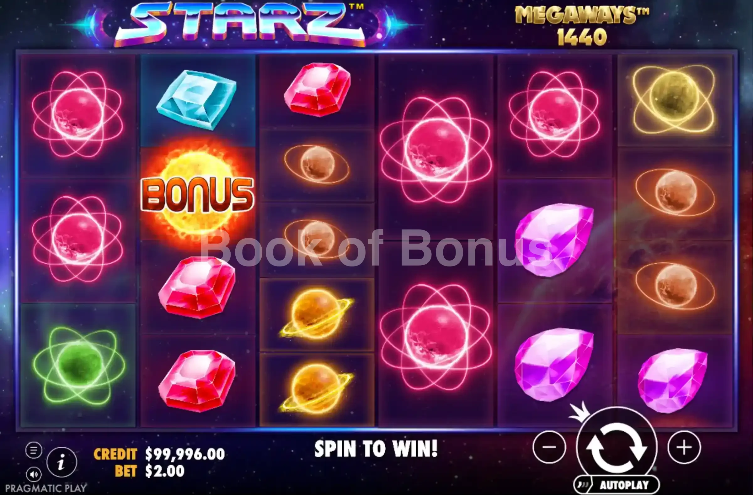 Starz Megaways par Pragmatic Play - base game 2